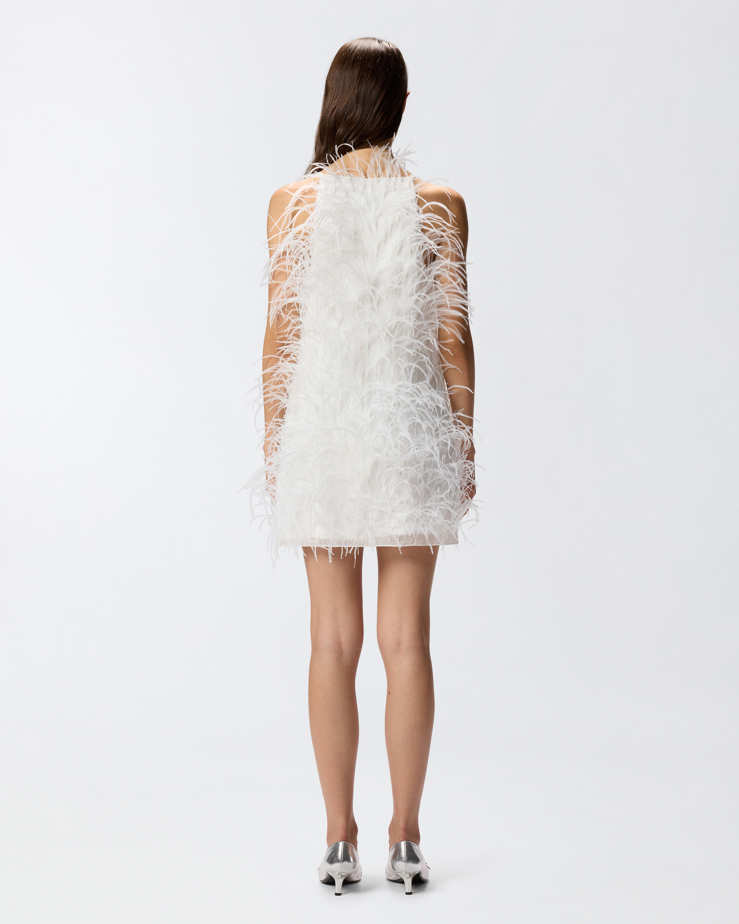 SHORT DRESS WITH FEATHERS - 4