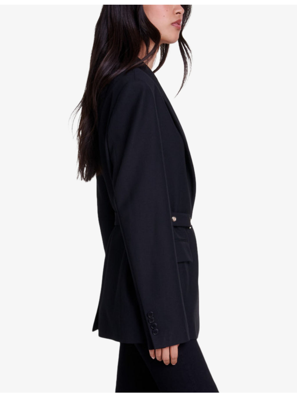 Chain-embellished slim-fit stretch-woven blazer - 3