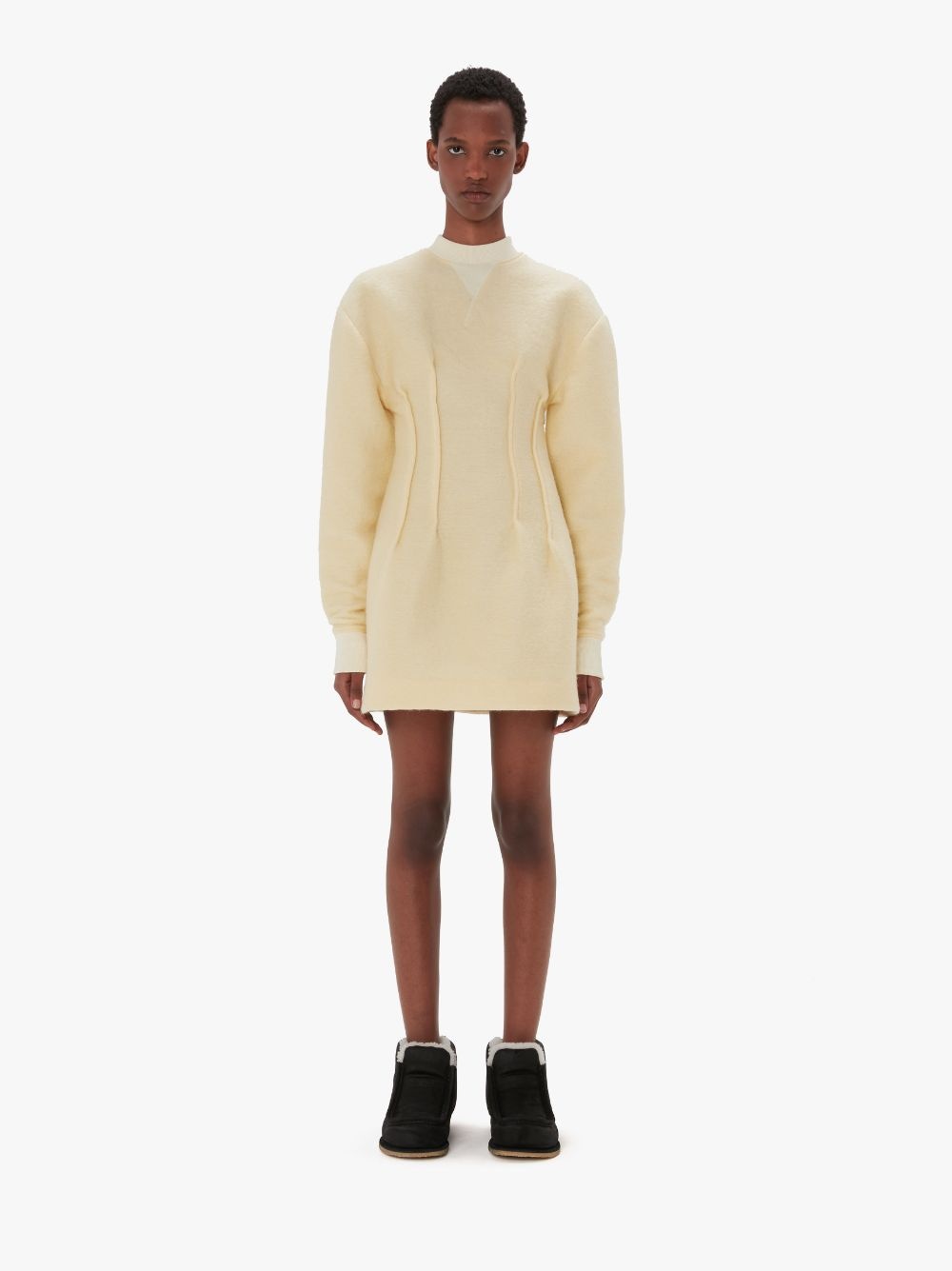 TEXTURED LONG SLEEVE HOURGLASS DRESS - 2