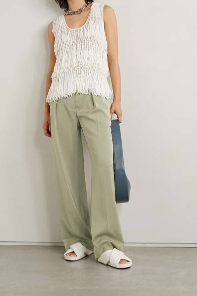 Acne Studios Pleated crinkled-twill wide-leg pants outlook