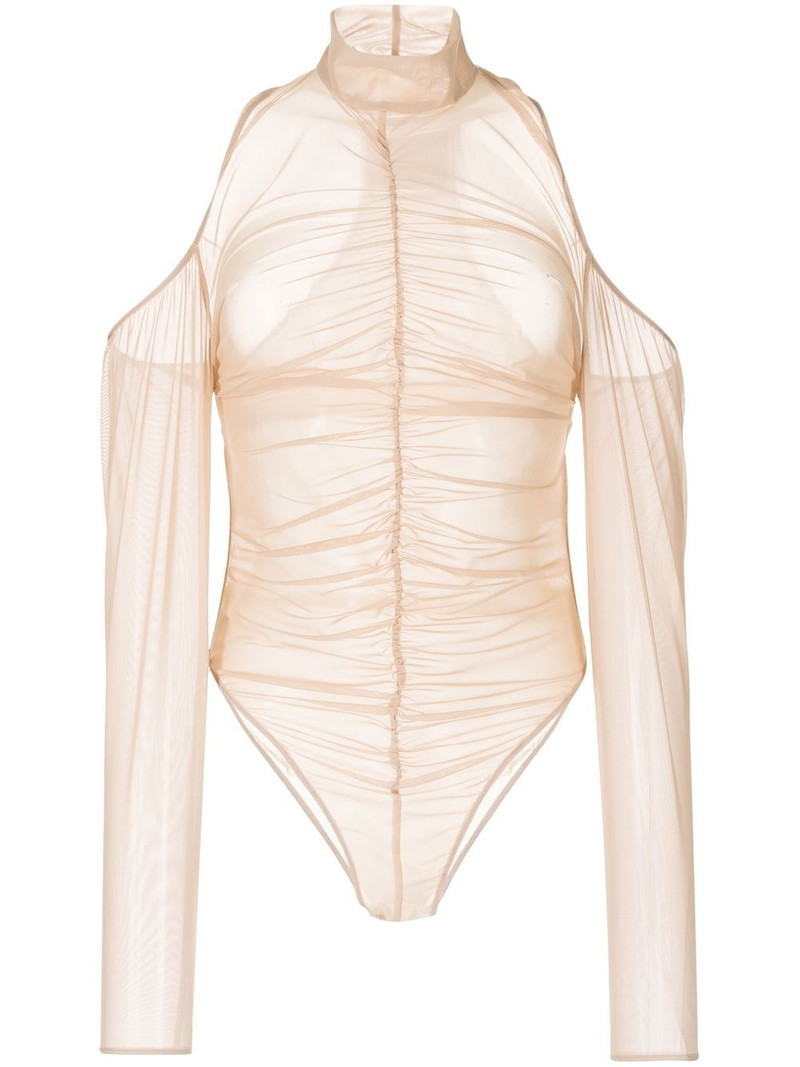 ruched mesh bodysuit 1