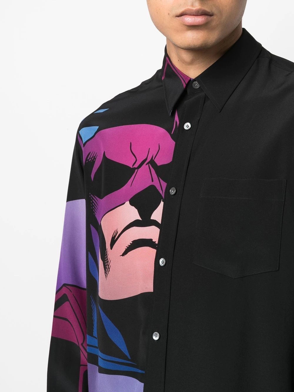 Batman-print silk shirt - 5