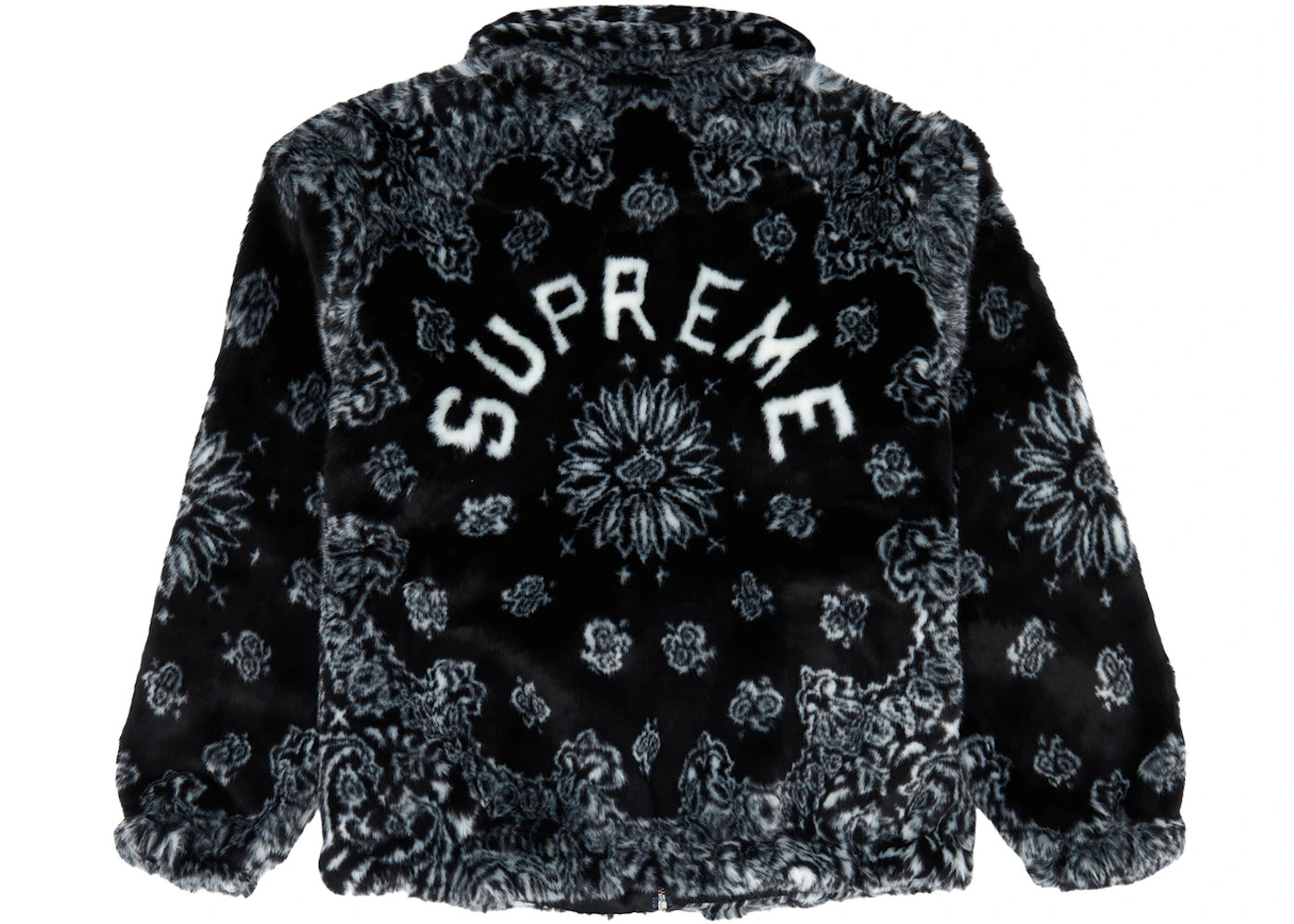 Supreme Bandana Faux Fur Bomber Jacket Black - 3