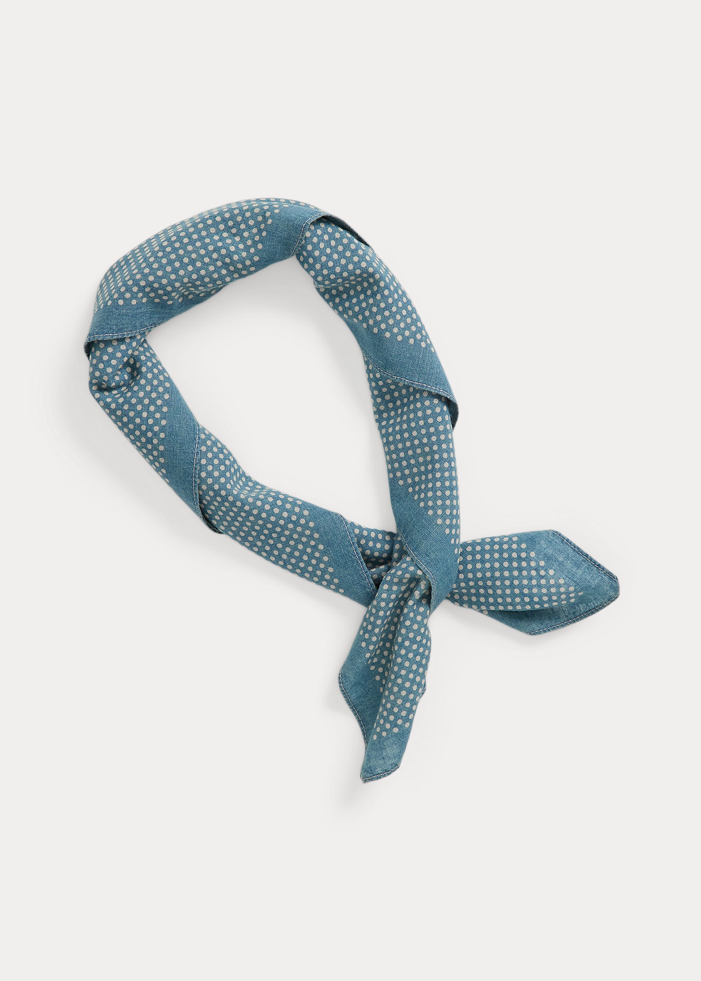 Indigo Polka-Dot Cotton Bandanna - 2