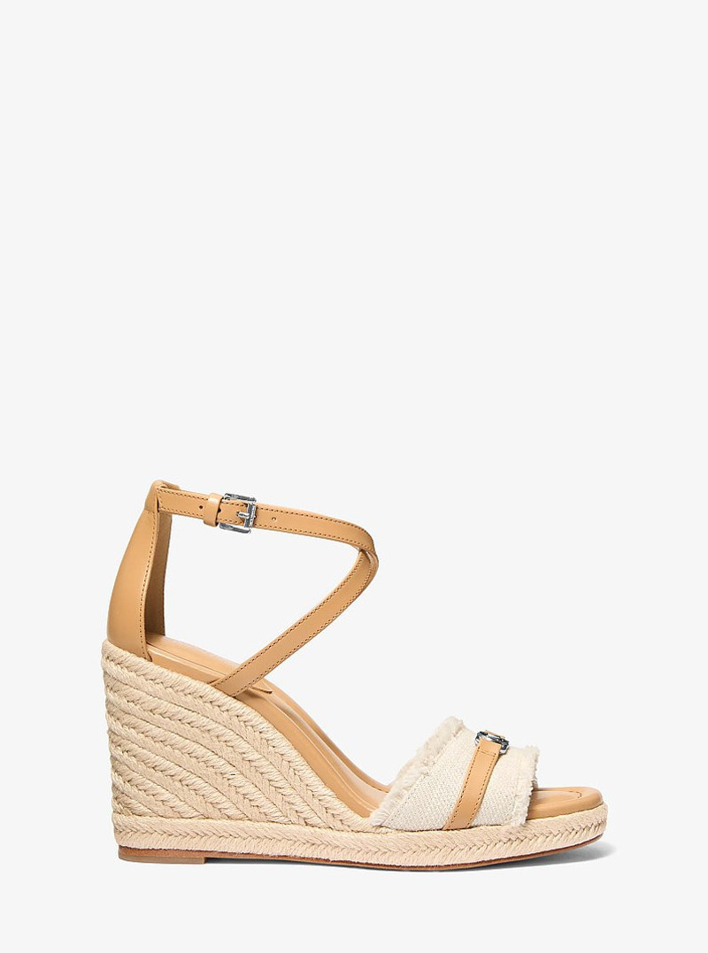 Mandy Linen Wedge Sandal 1