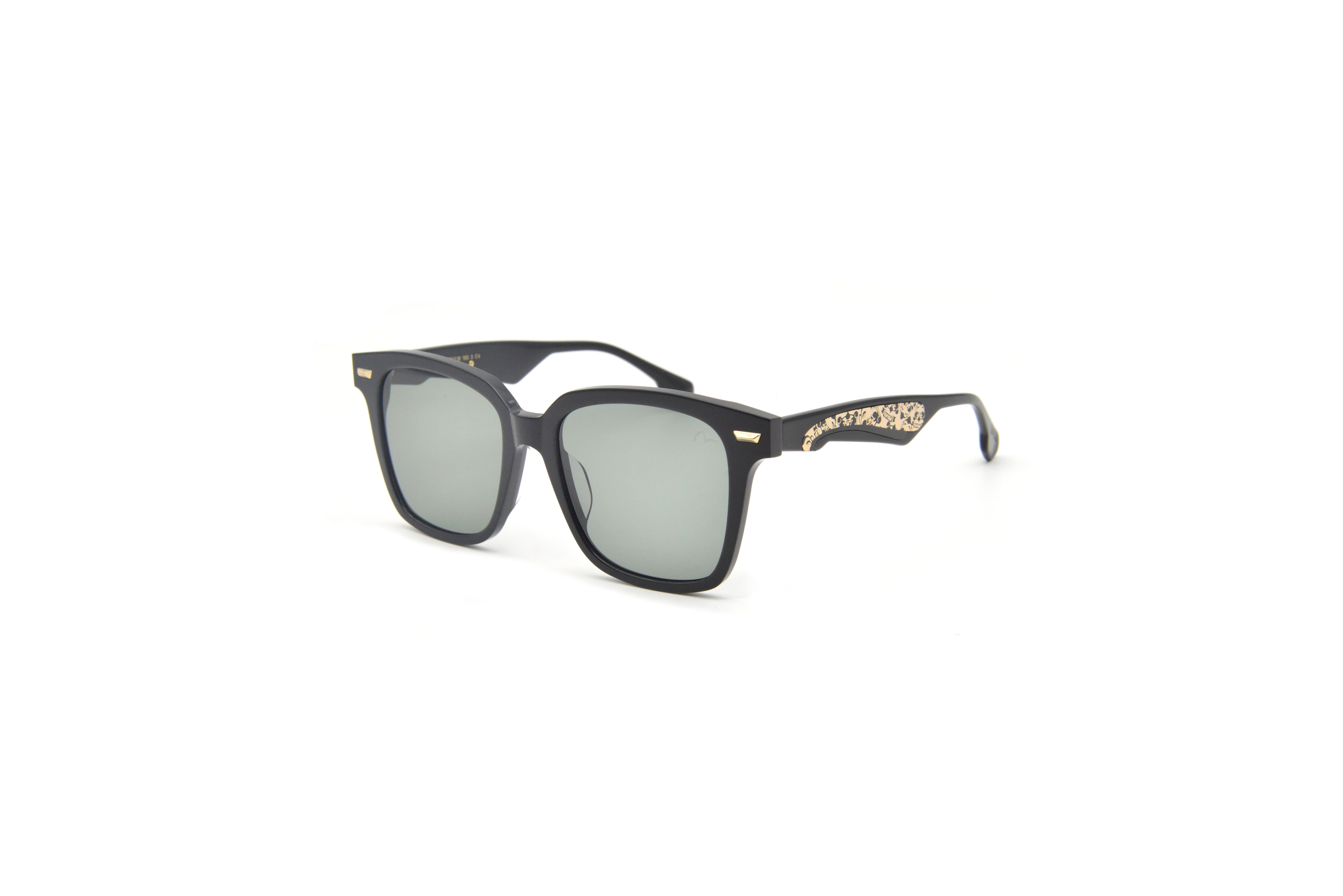 BLACK SQUARE-FRAME ACETATE SUNGLASSES - 1