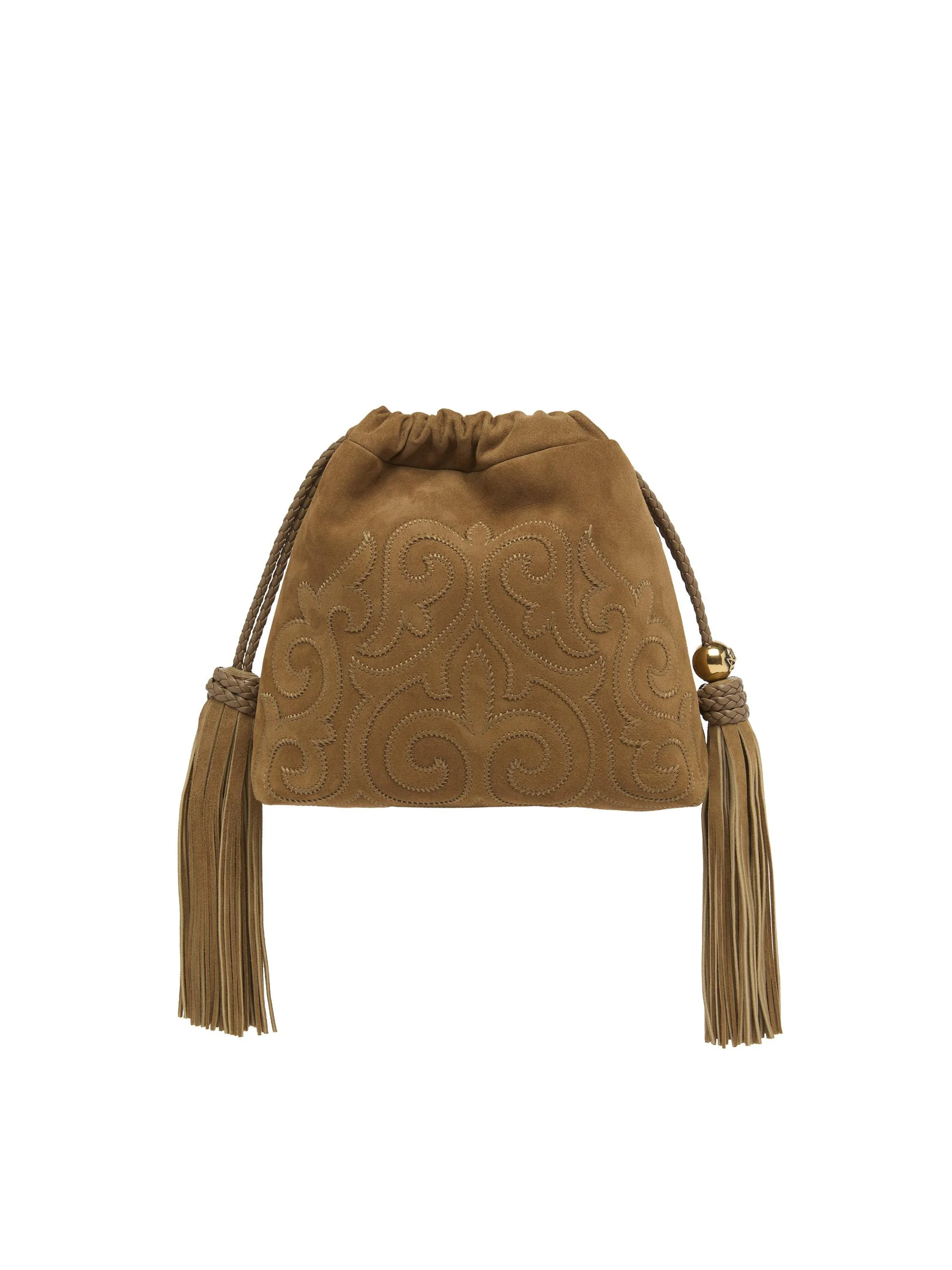 Women's Kalispera Extra-Small Suede Shoulder Bag - Ochre - 1
