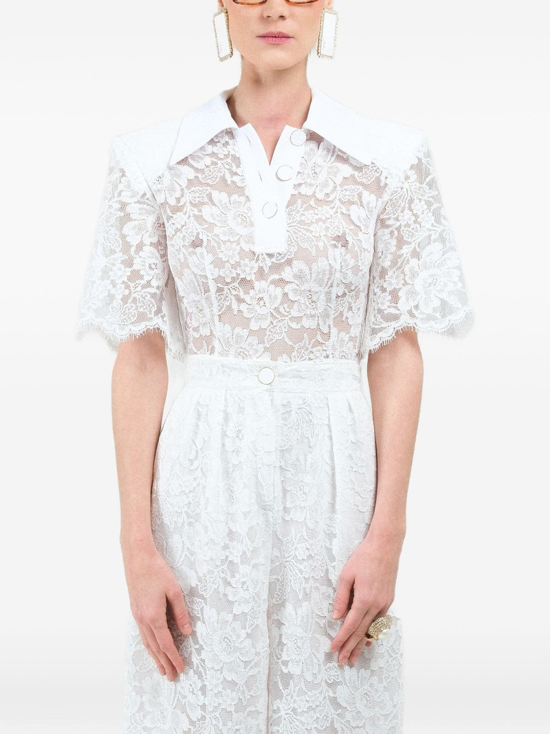 lace short-sleeves polo shirt 1