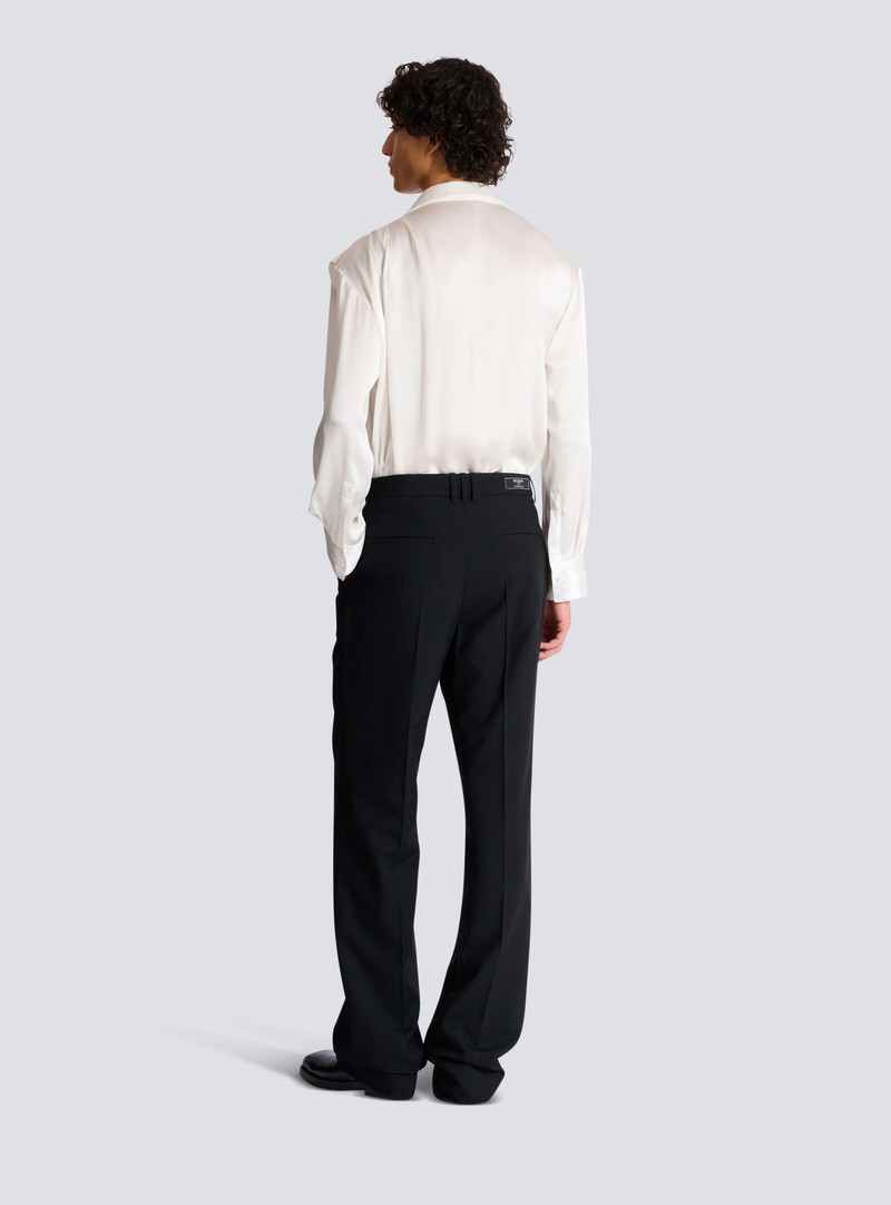 Pleated wool trousers with Sand Effect embroidery 4