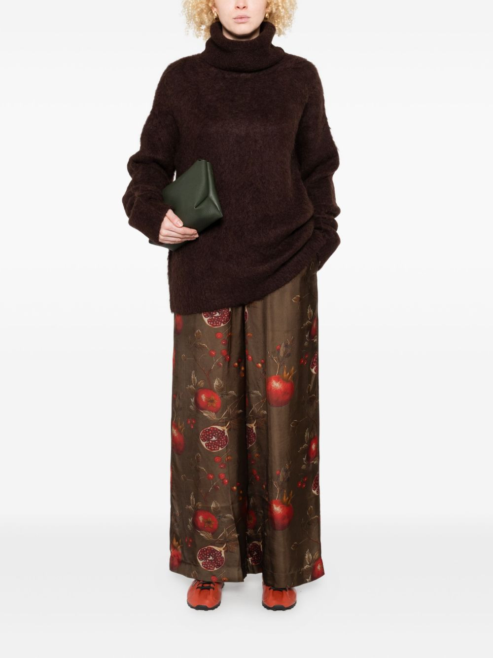 pomegranate-print trousers - 2