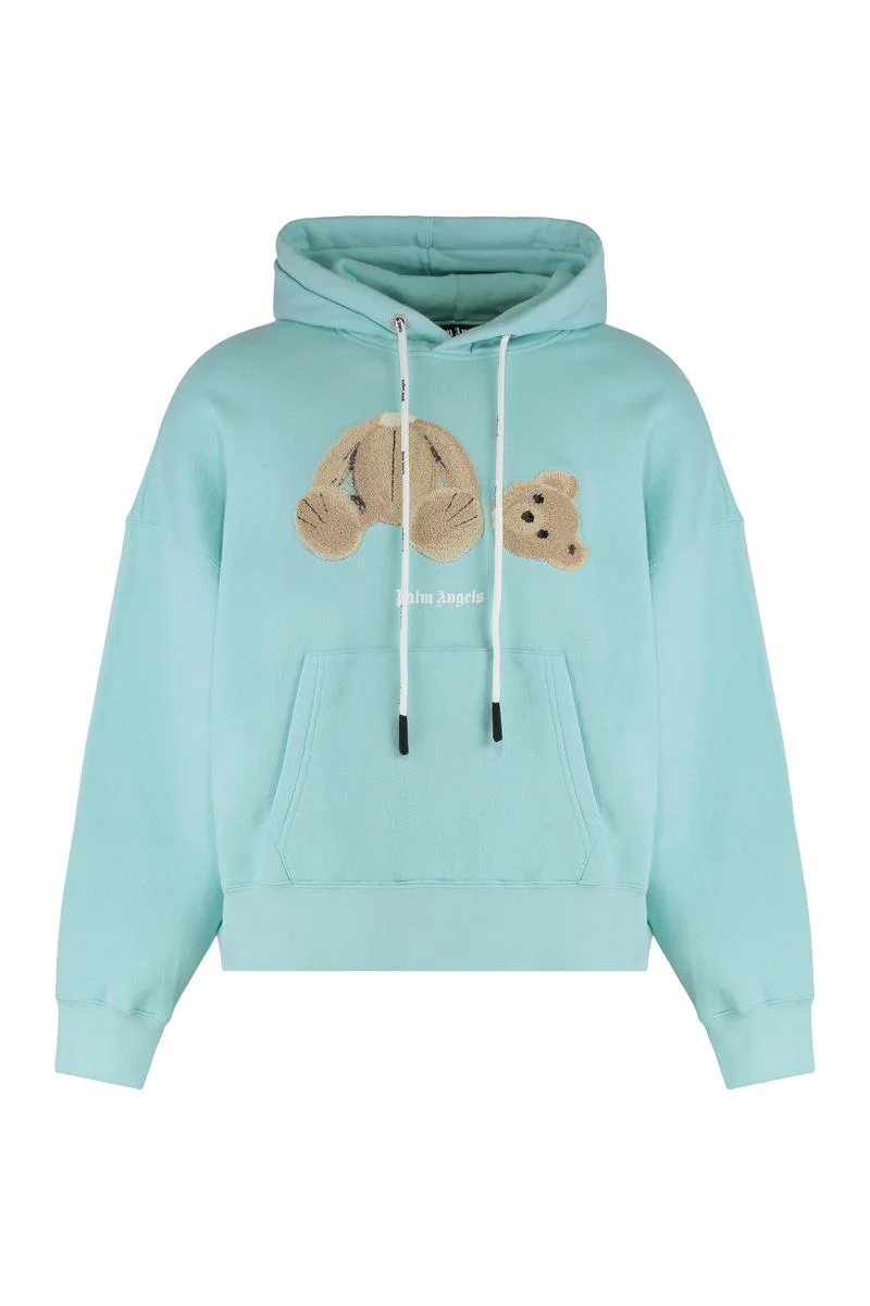 Palm Angels Hooded Sweatshirt In Cotton With Logo - 1