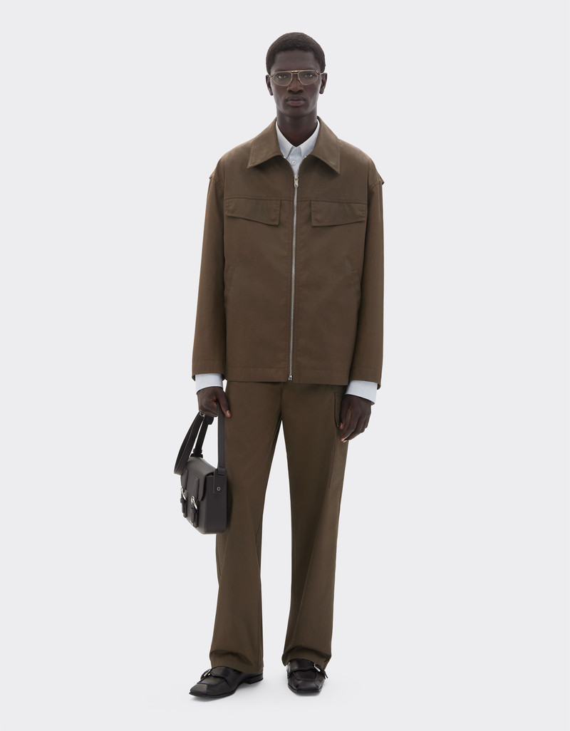 Ferrari Technical gabardine jacket with a vintage effect outlook