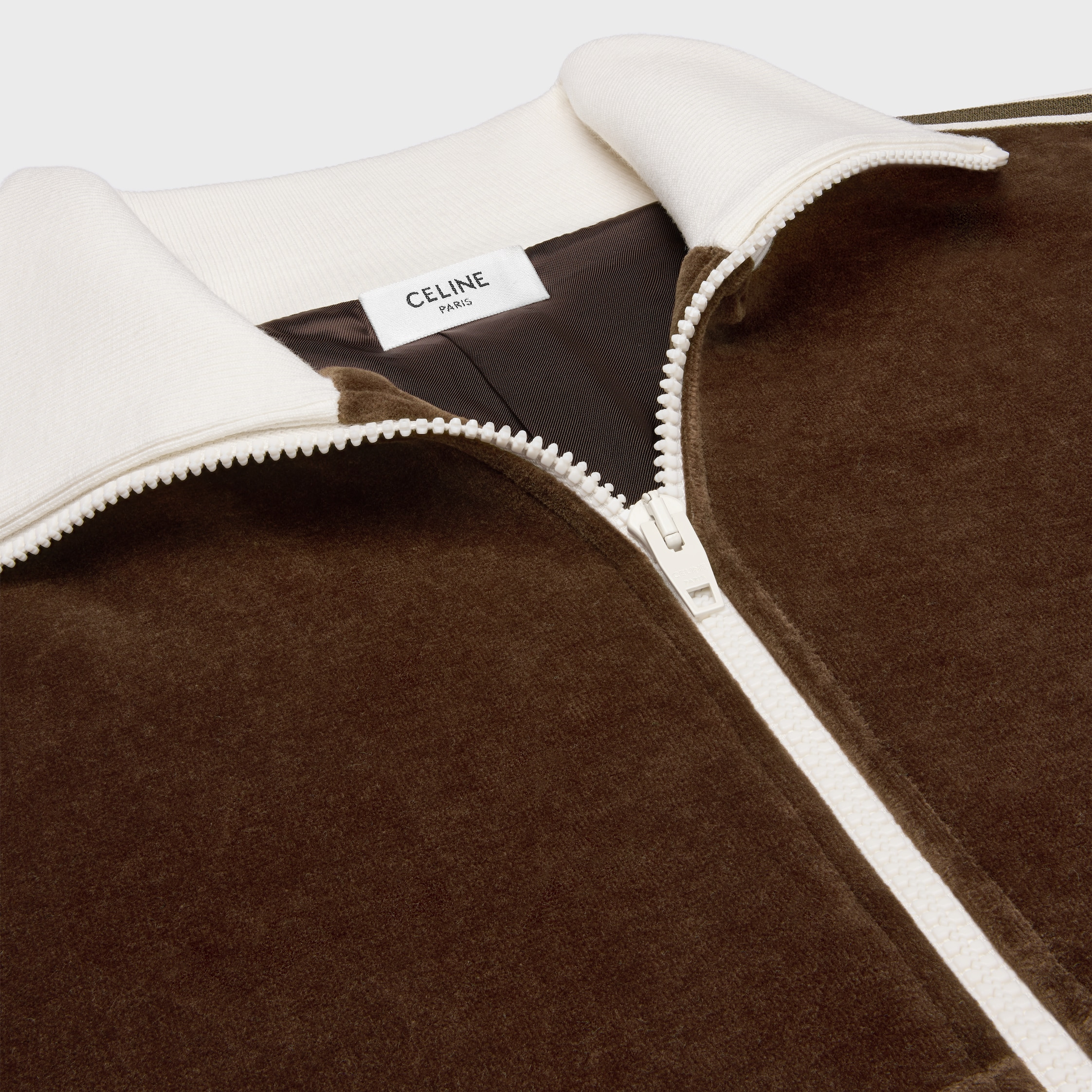 tracksuit jacket in velvet jersey - 3