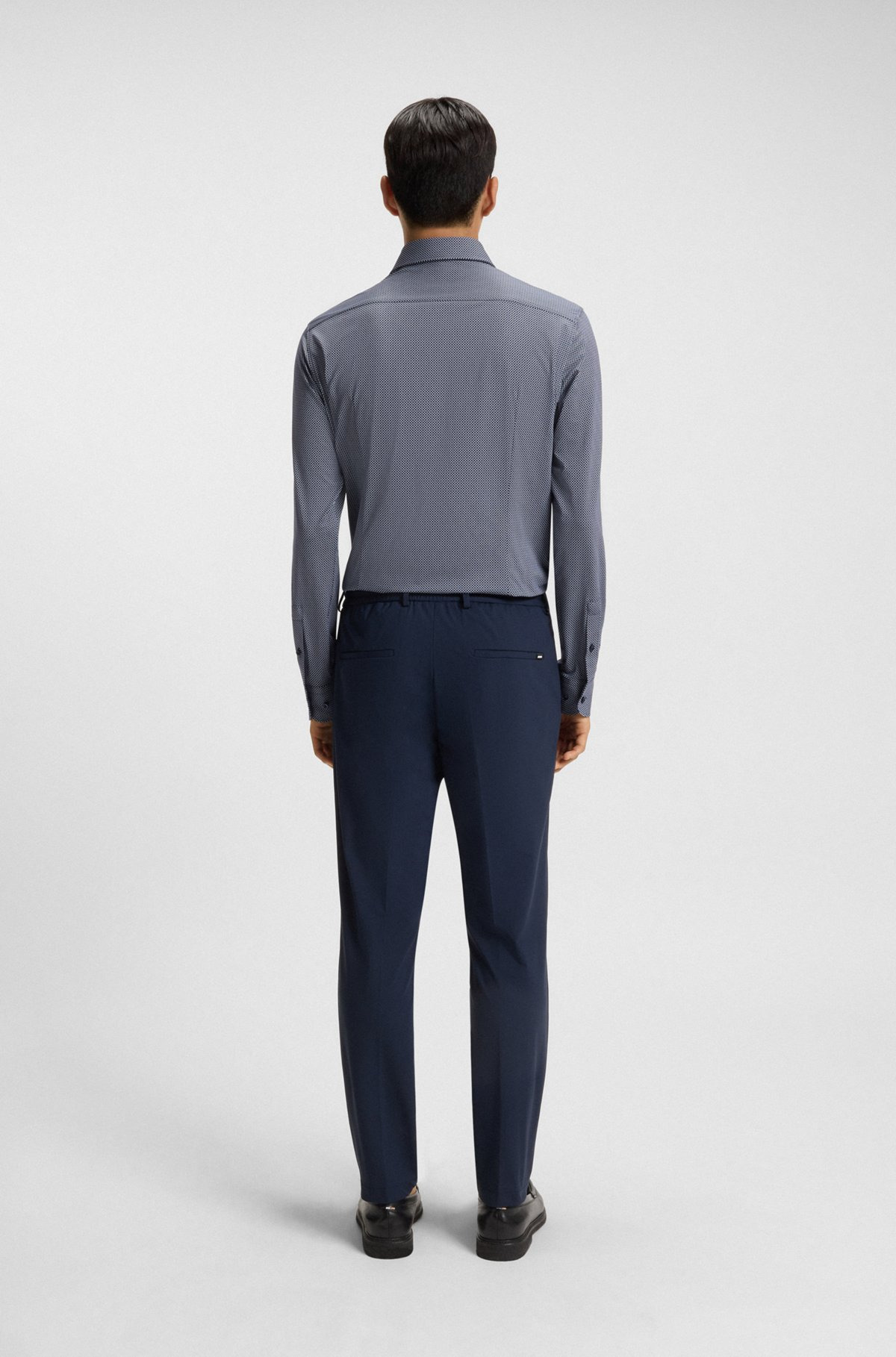 SLIM-FIT SHIRT IN PRINTED ITALIAN-MADE PERFORMANCE-STRETCH JERSEY - 5