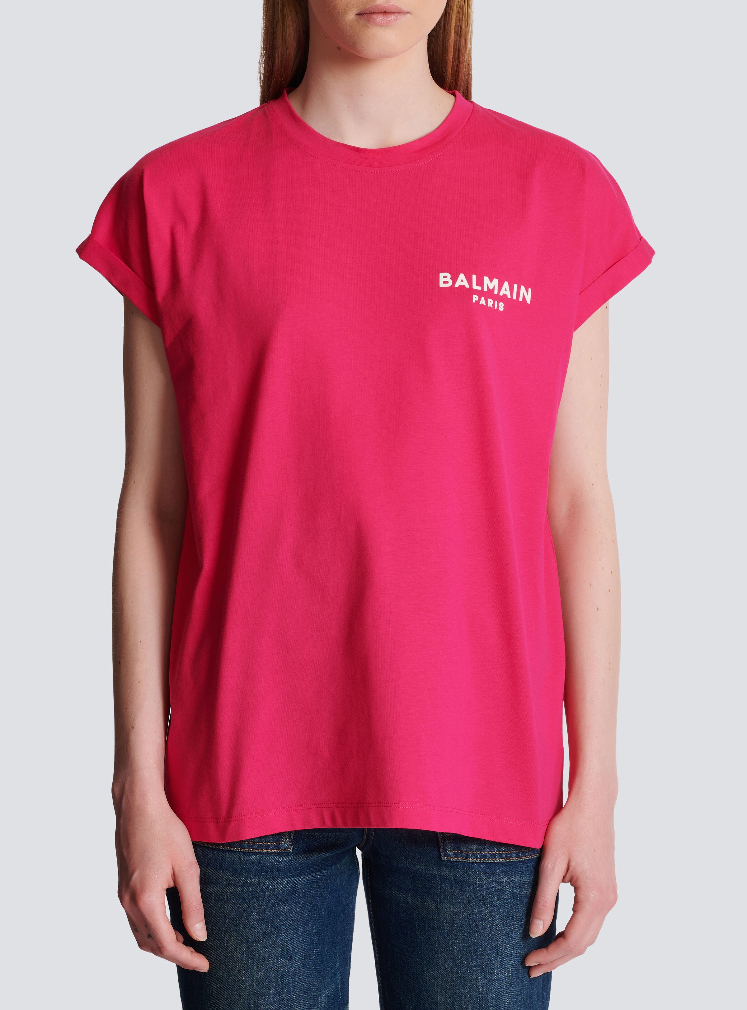 Flocked Balmain T-shirt - 5