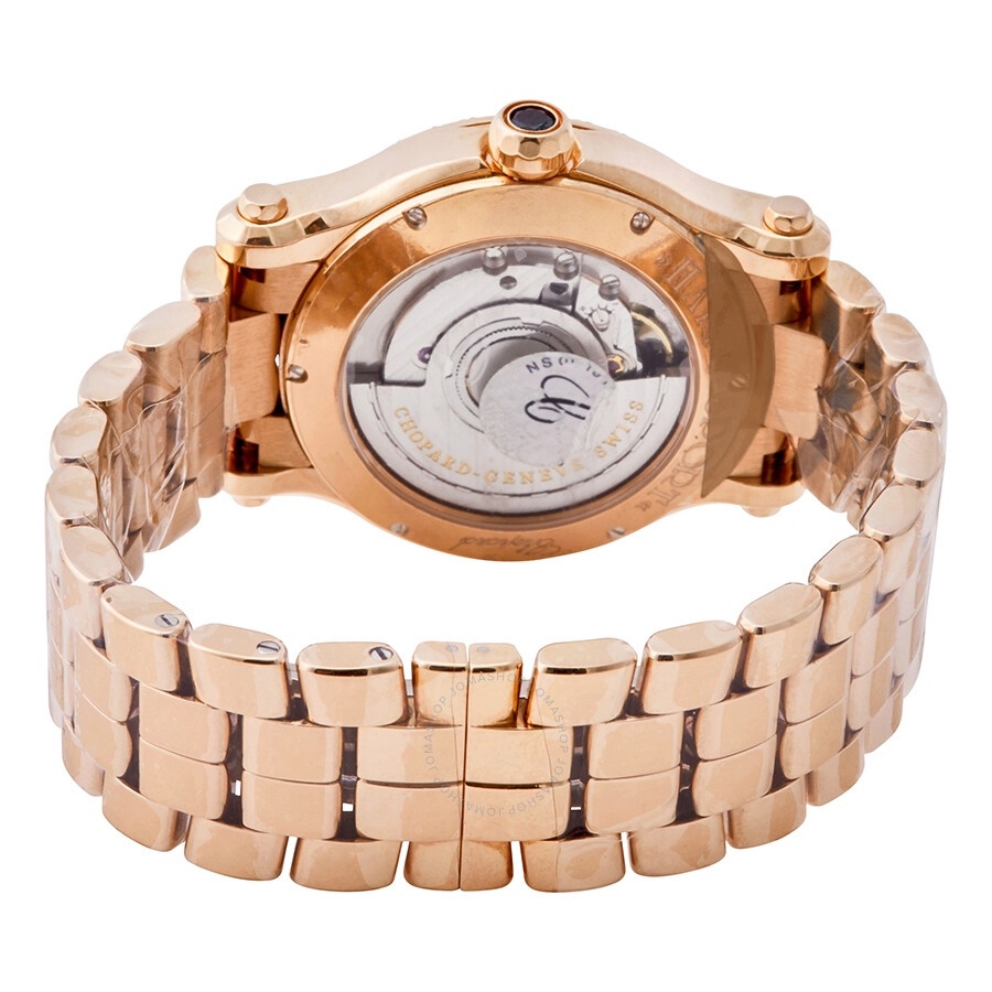 Chopard Happy Sport Silver Guilloche Dial 18 Carat Rose Gold Ladies Watch 274808-5004 - 3
