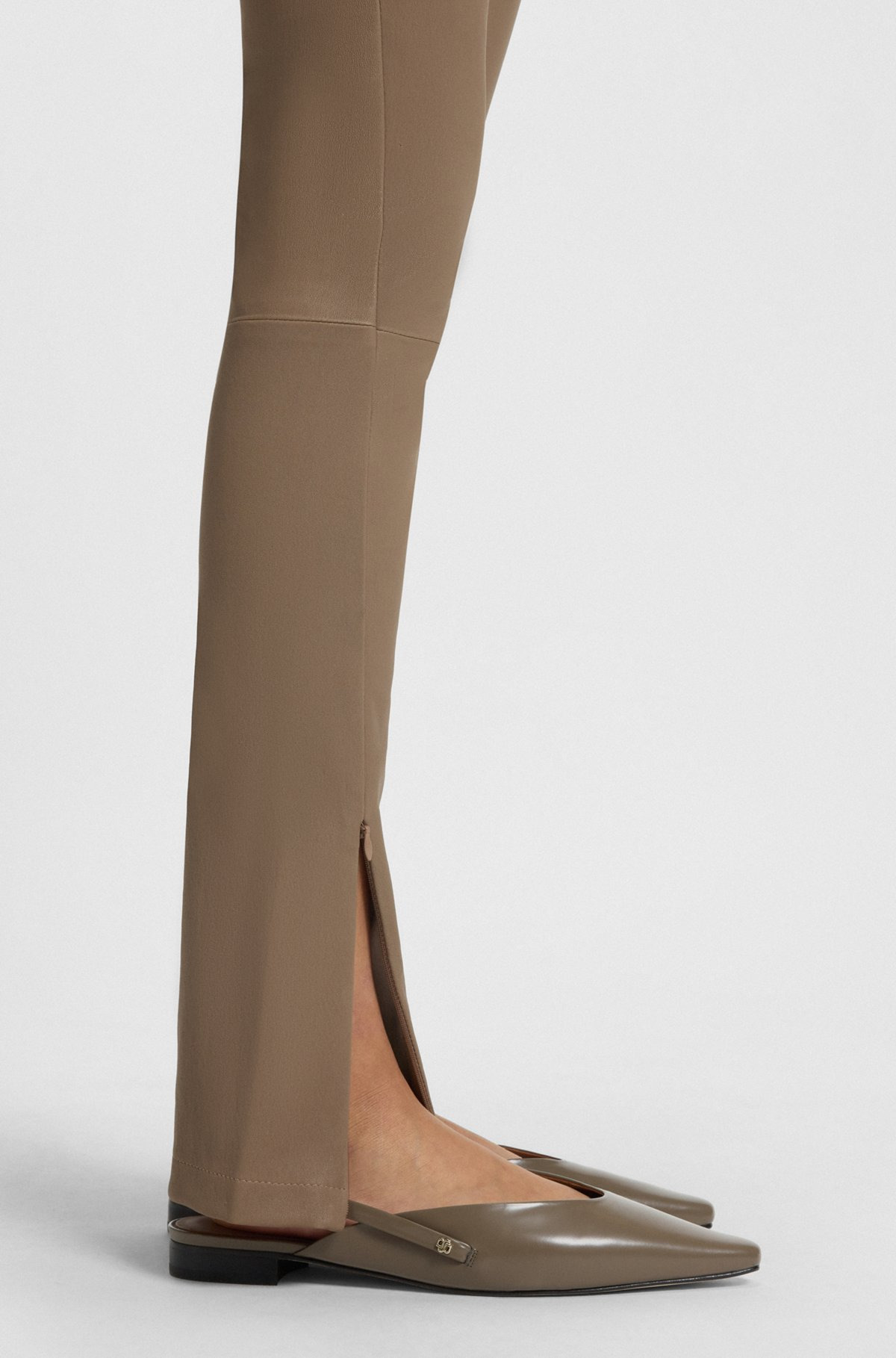 SLINGBACK BALLERINA PUMPS IN LEATHER - 4