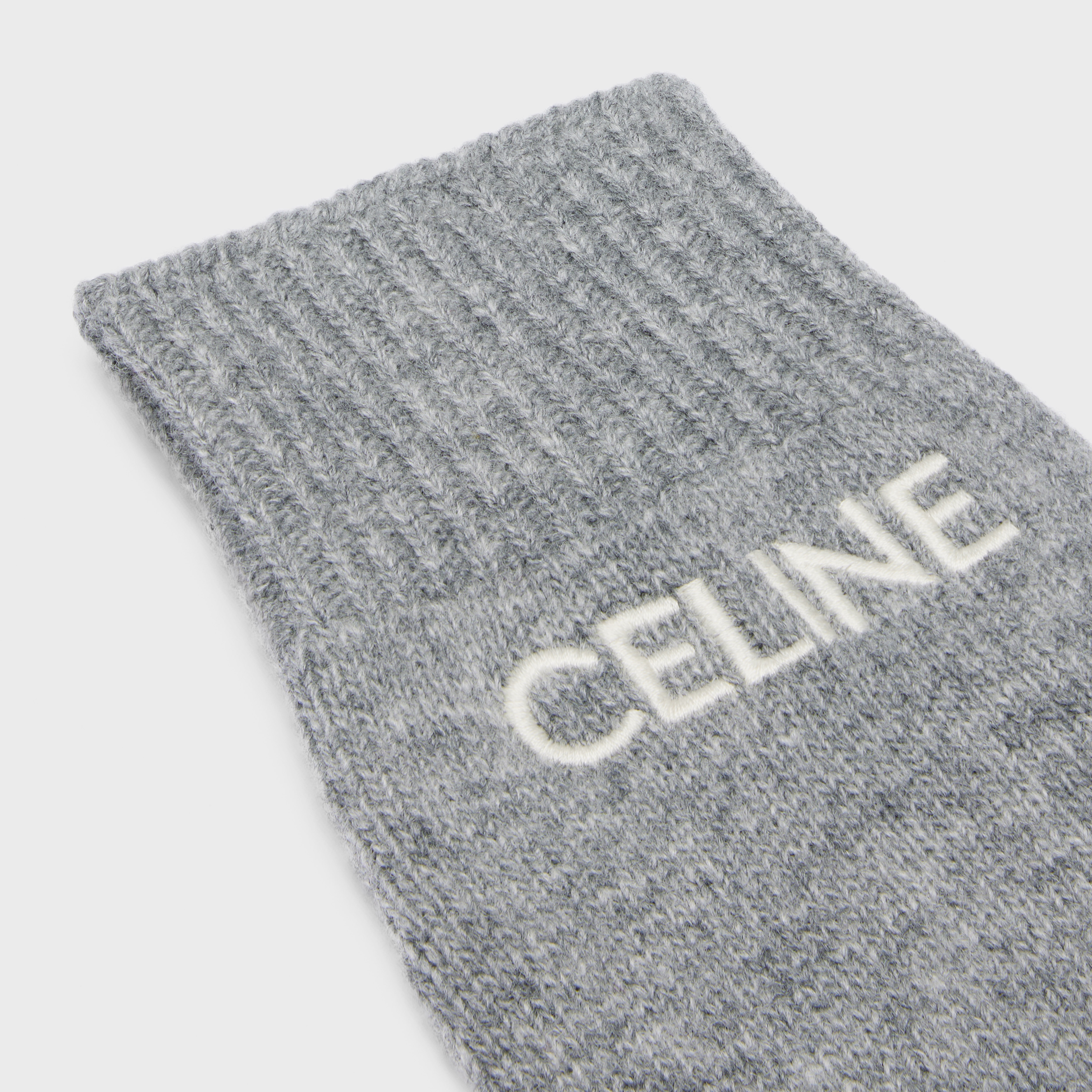CELINE EMBROIDERED GLOVES IN RIBBED WOOL - 3