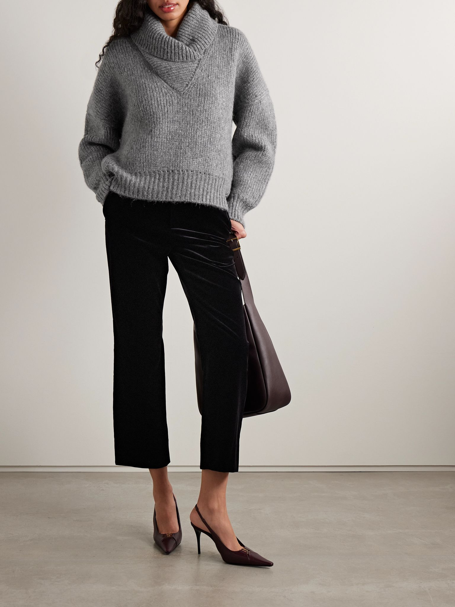 Alpaca-blend turtleneck sweater Gray - 2
