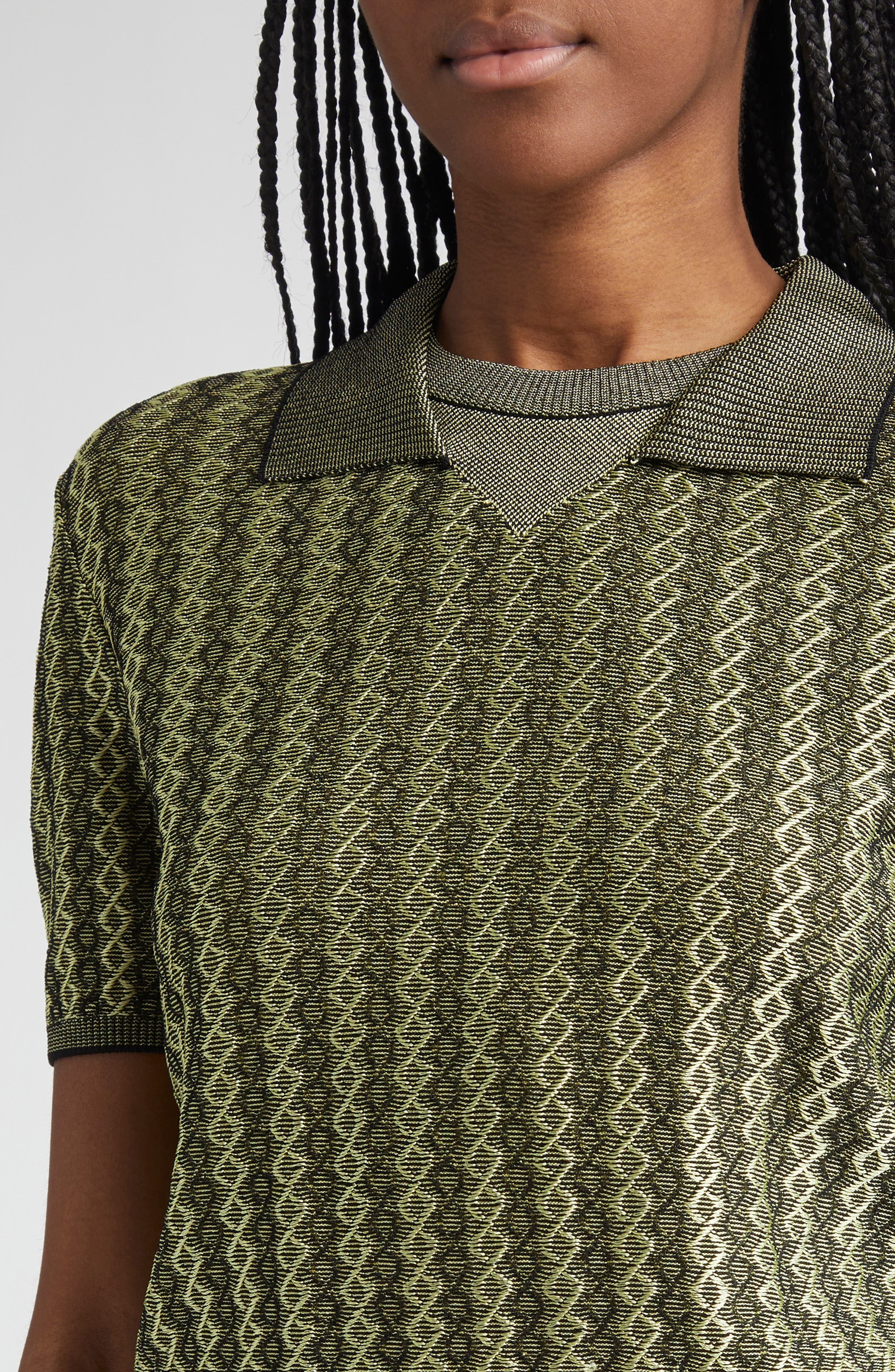 Jacquemus Le Polo Marino Polo in Green/Multi Black at Nordstrom - 5