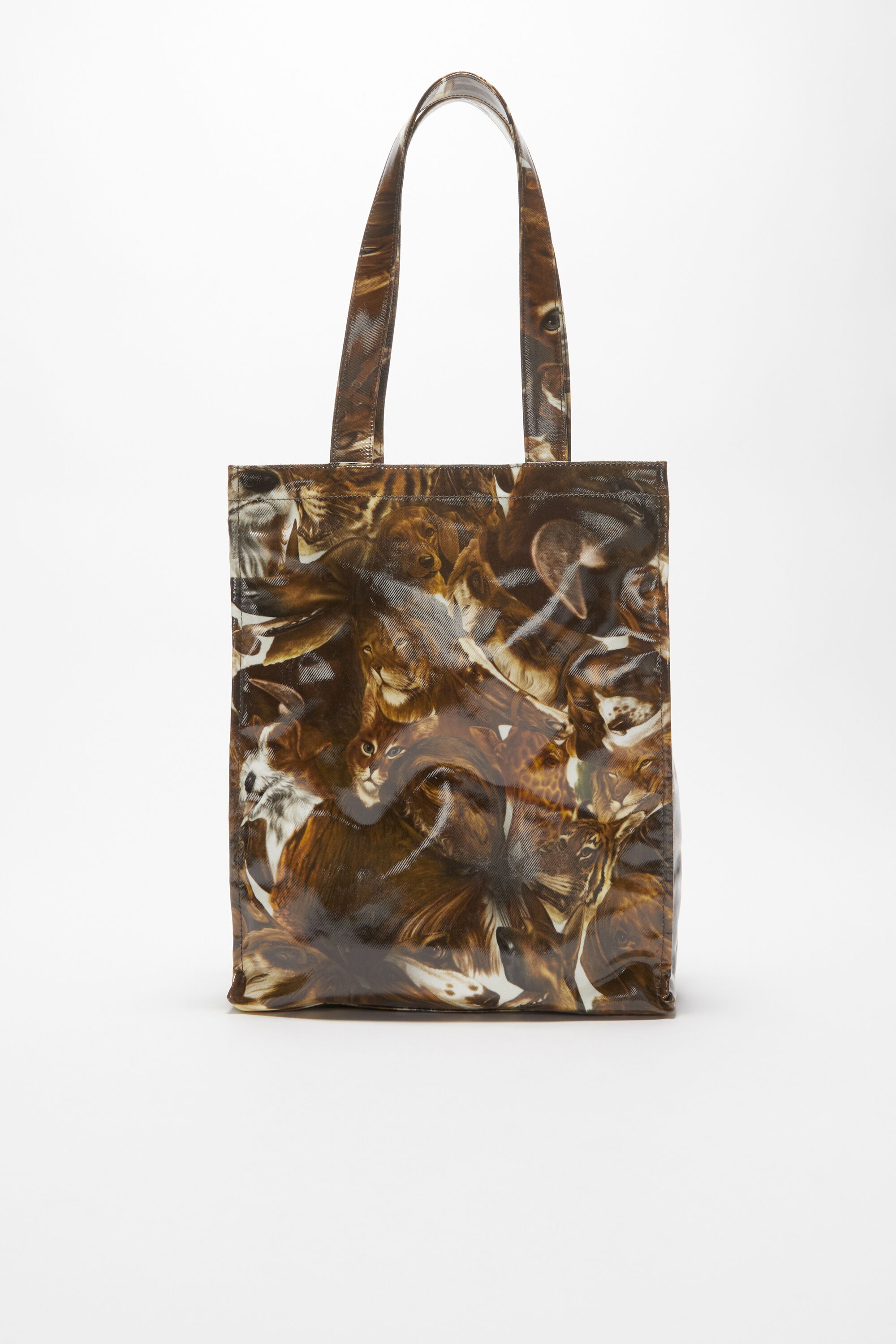 Logo shoulder tote bag - Cognac brown multi - 1