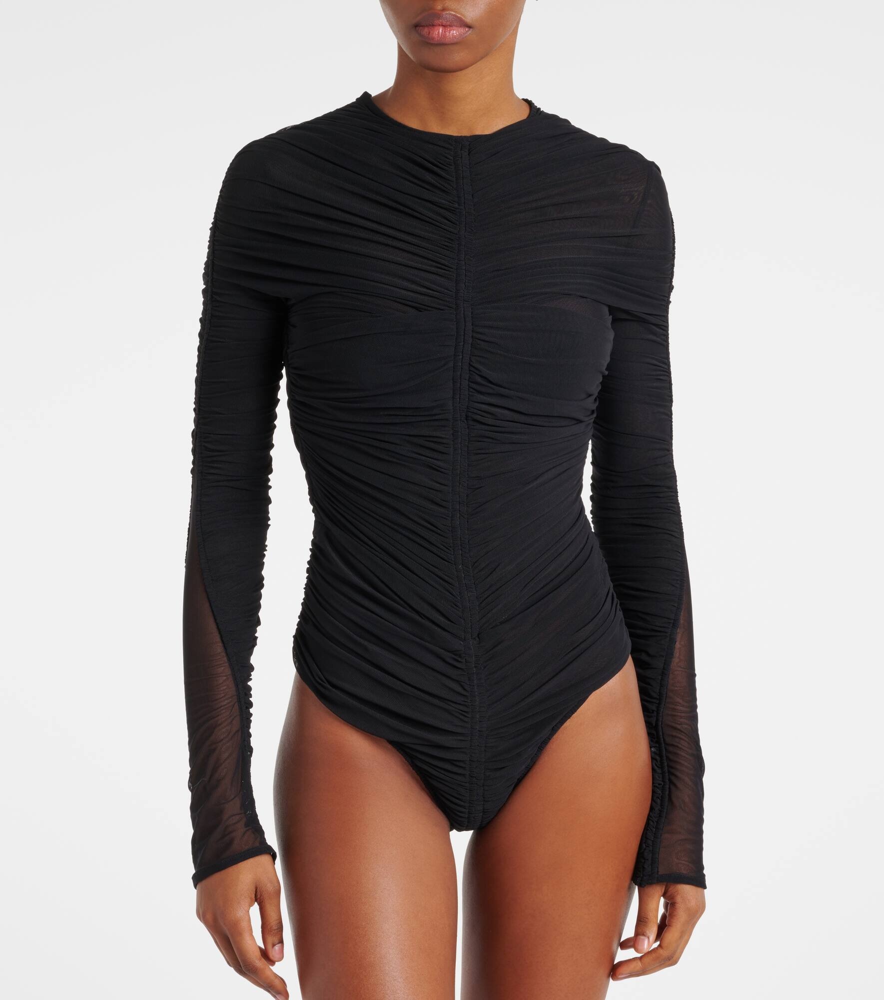 Sheer ruched bodysuit - 3