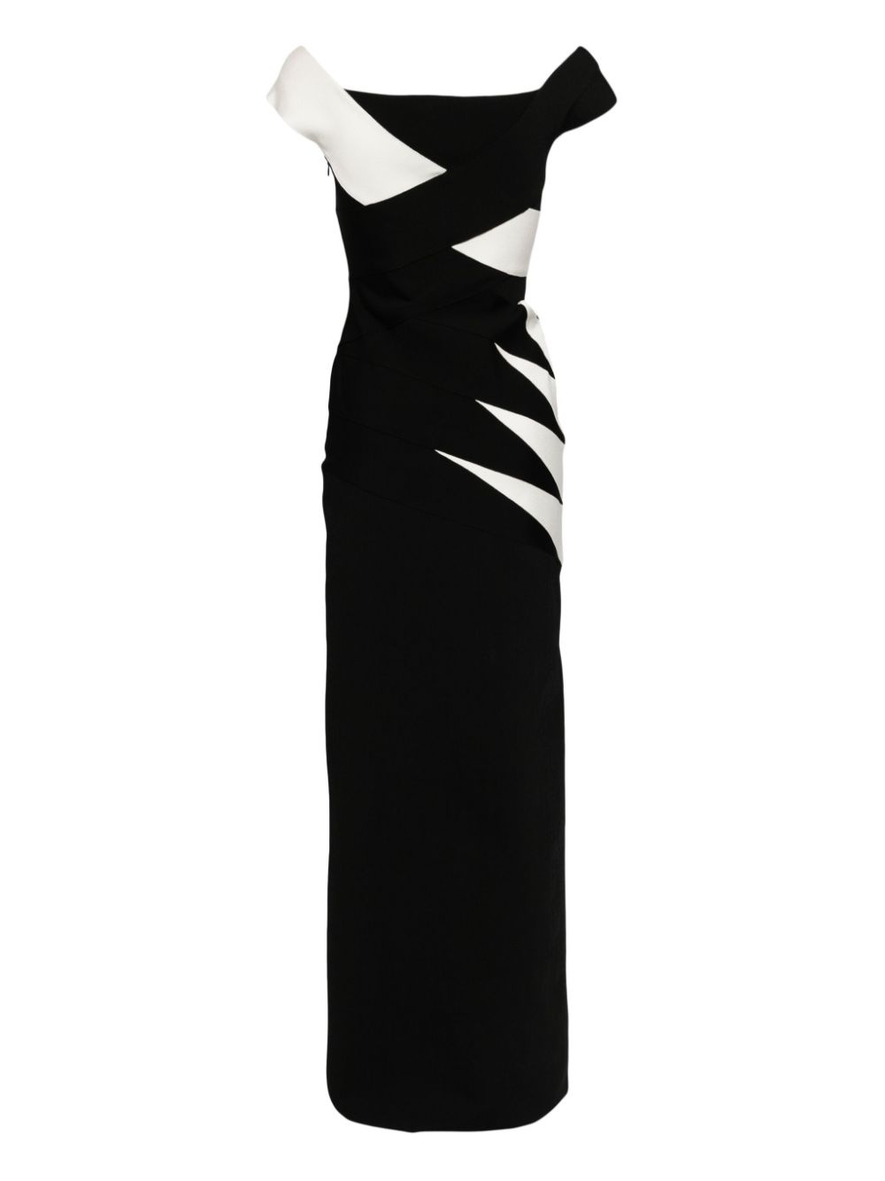 off-shoulder panelled gown - 2