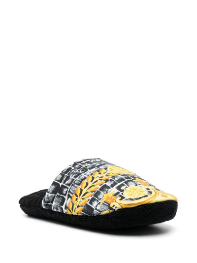 VERSACE Baroccodile-print cotton slippers outlook