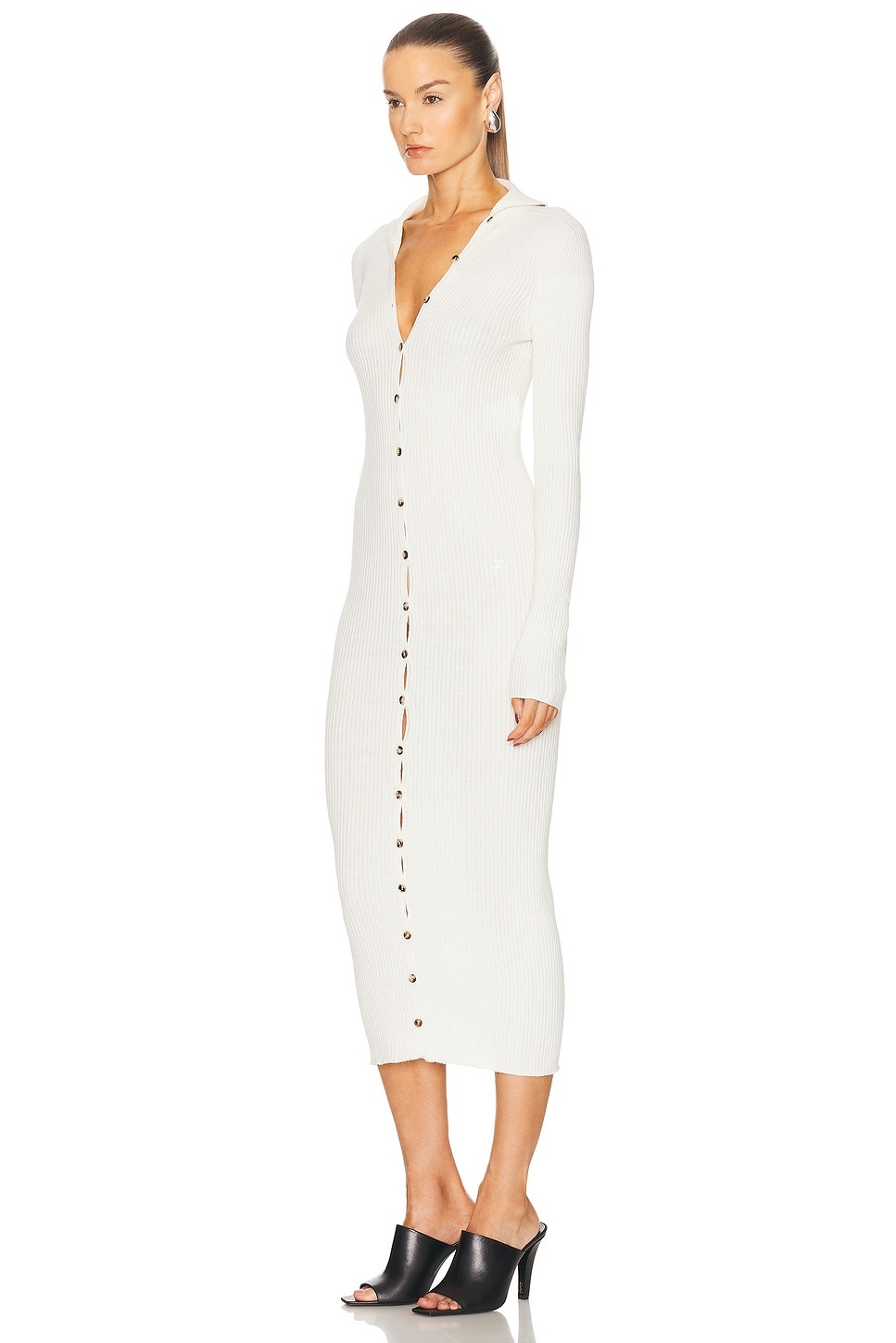 Light Rib Cardigan Long Dress - 3