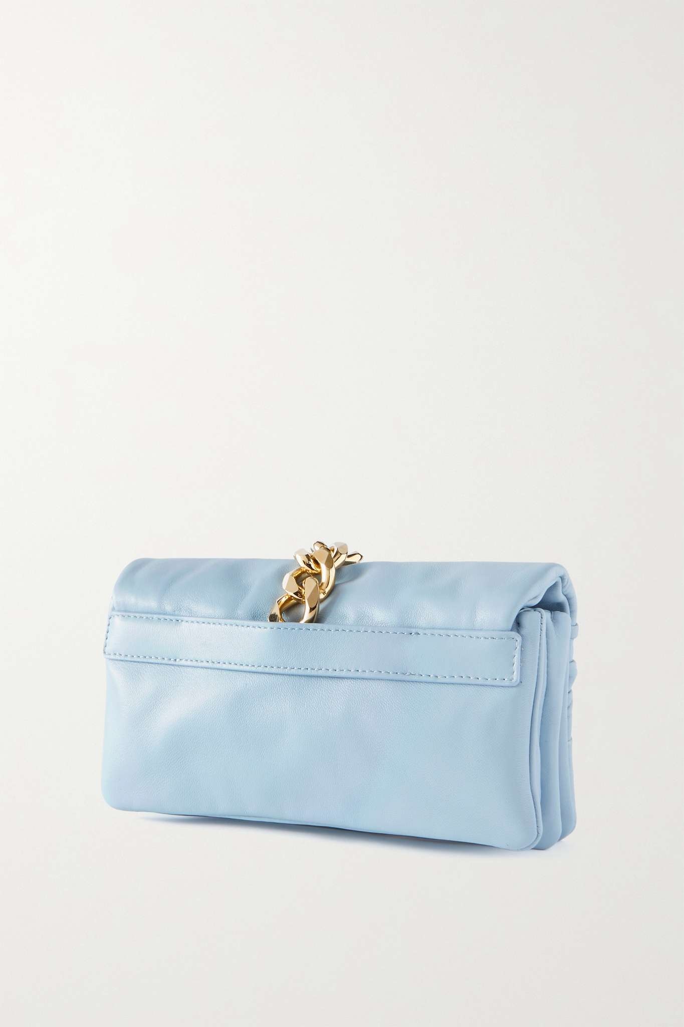 Pirouette embellished ruched leather clutch - 3