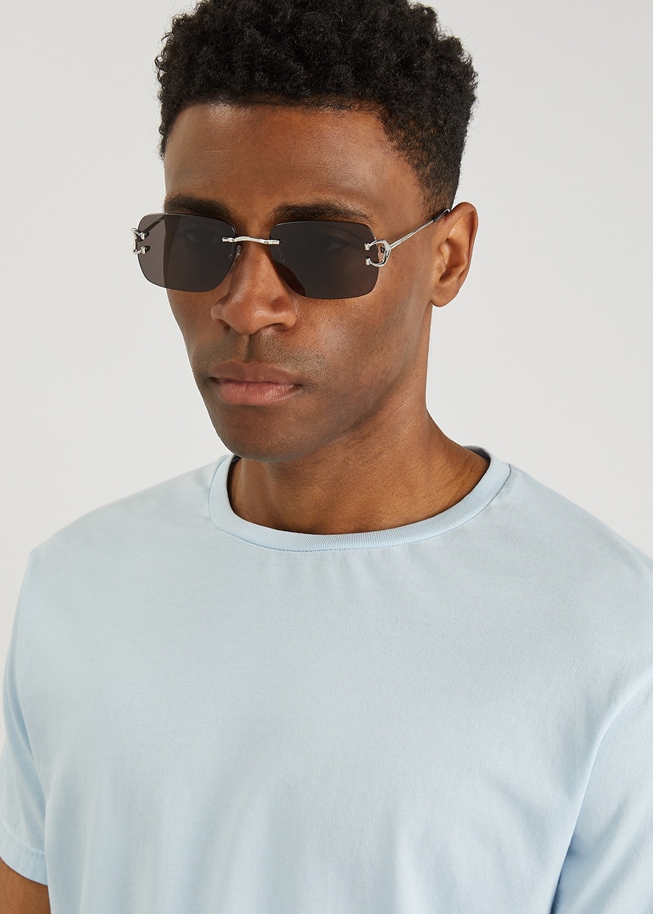 Cartier Signature C De Cartier Rimless Rectangle-frame Sunglasses - 4