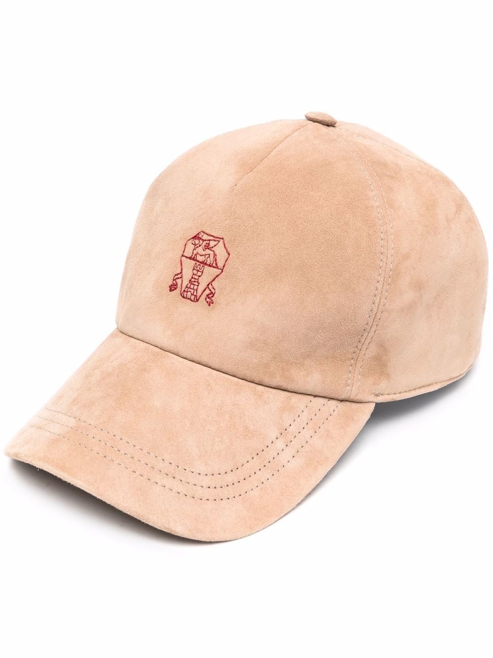 embroidered-logo suede cap - 1