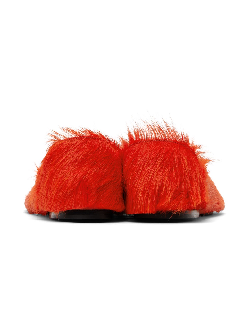 Orange Long Hair Pony Loafers - 2