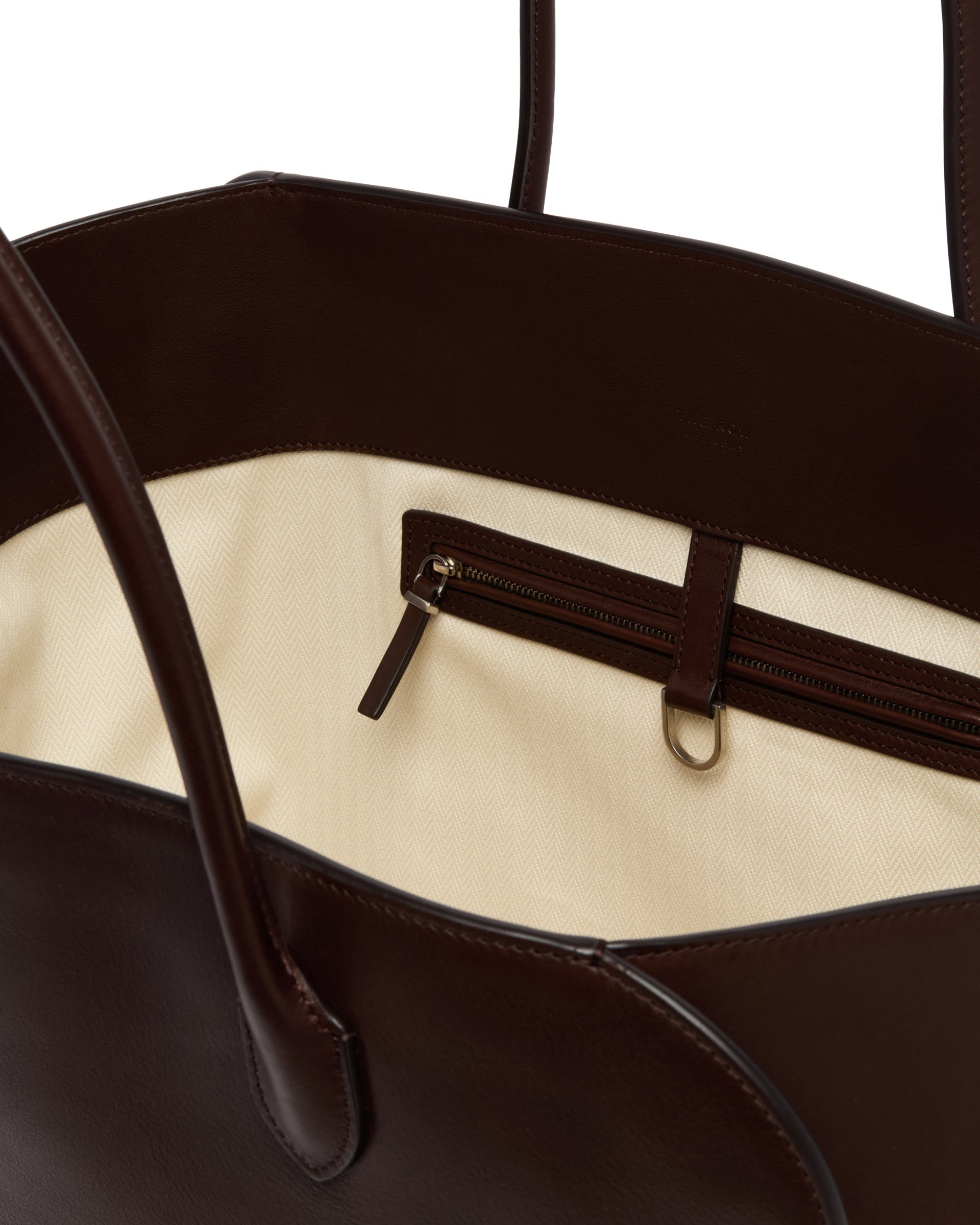 Brown Marlo Leather Tote Bag - 5