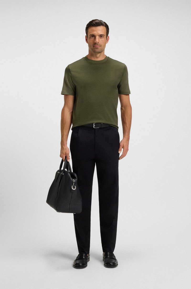 BOSS GEOMETRIC-JACQUARD T-SHIRT IN MERCERIZED COTTON outlook