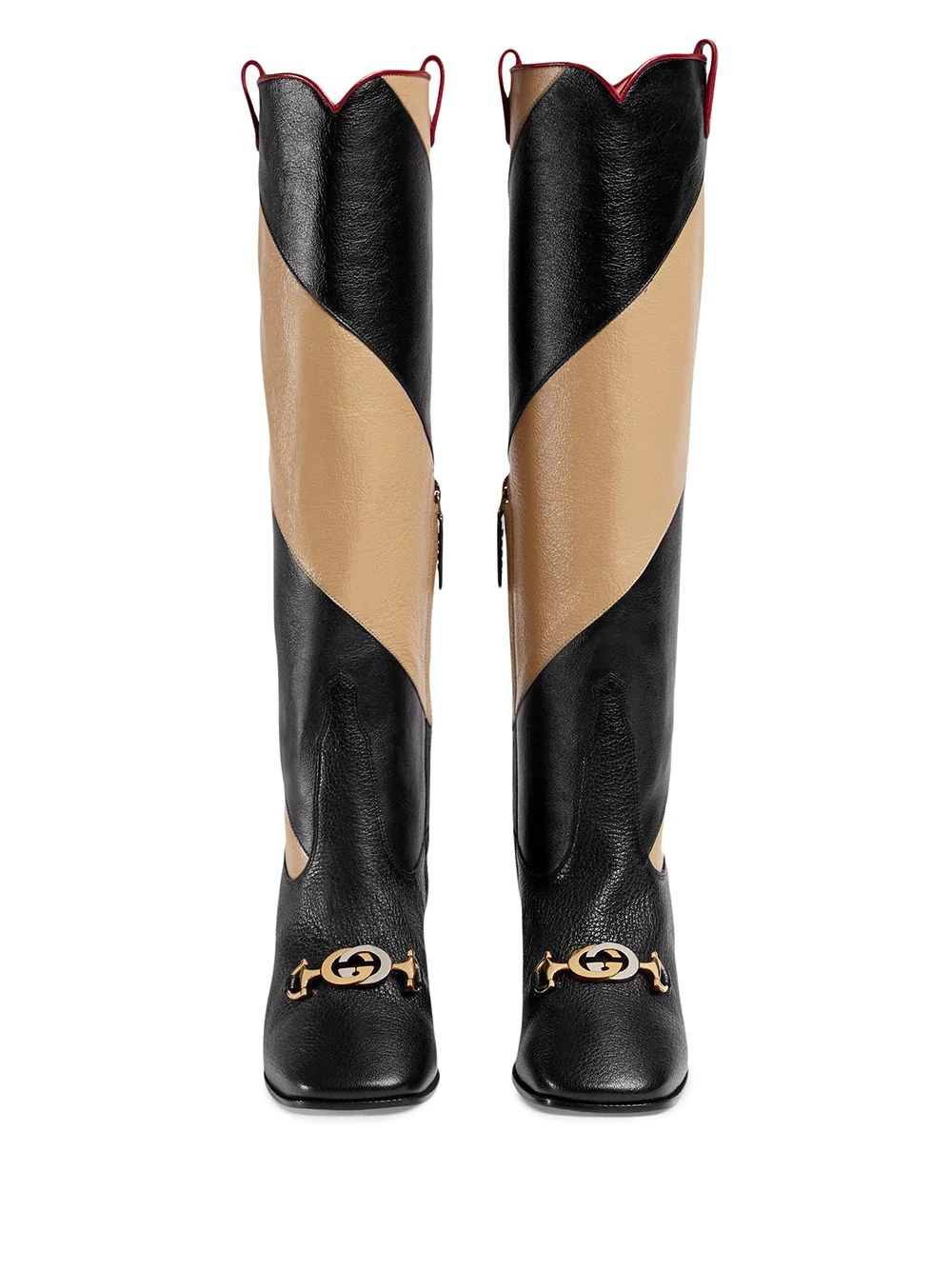 Zummi GG Horsebit striped knee-high boots - 4