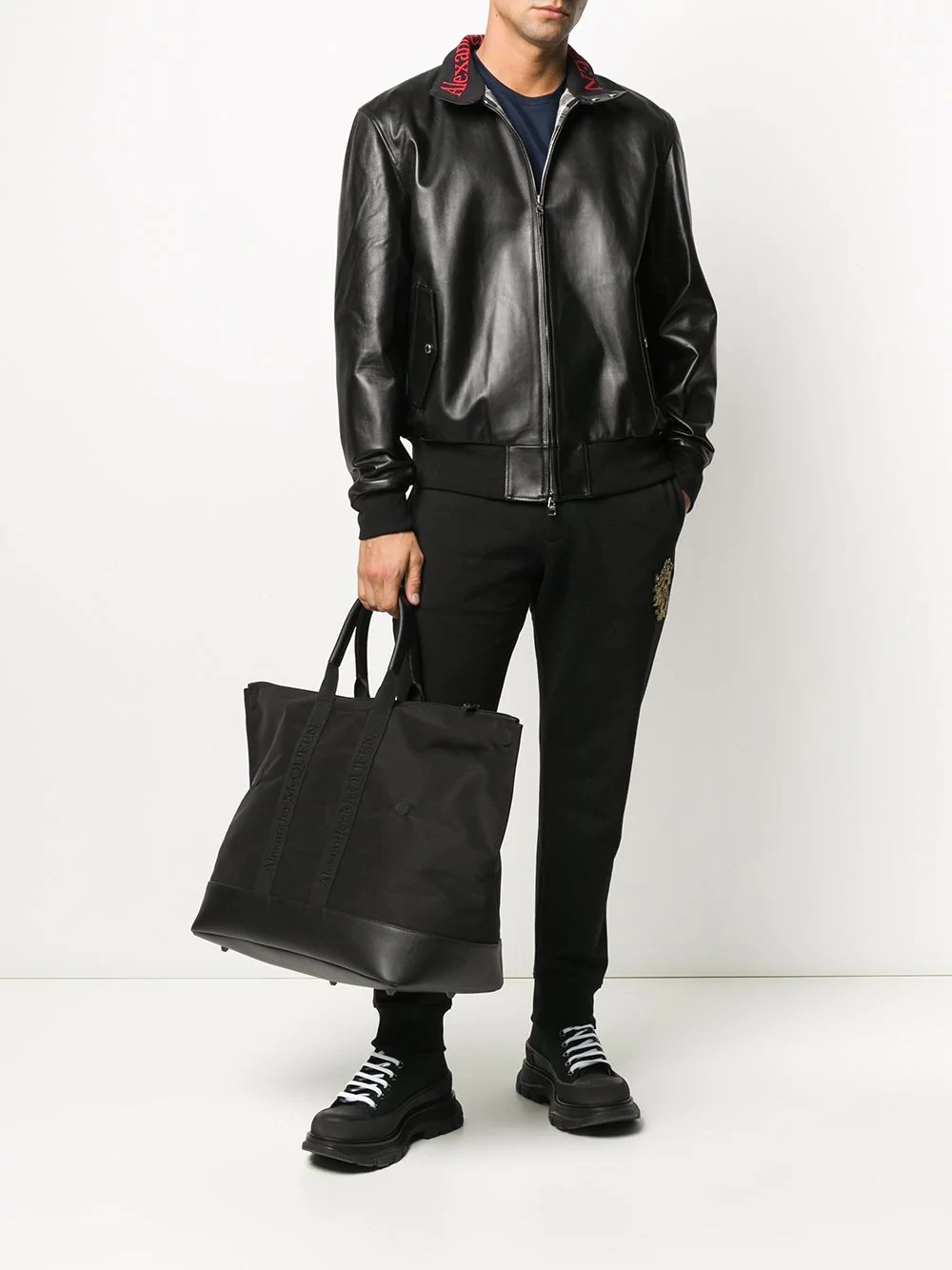 lambskin zipped bomber jacket - 2