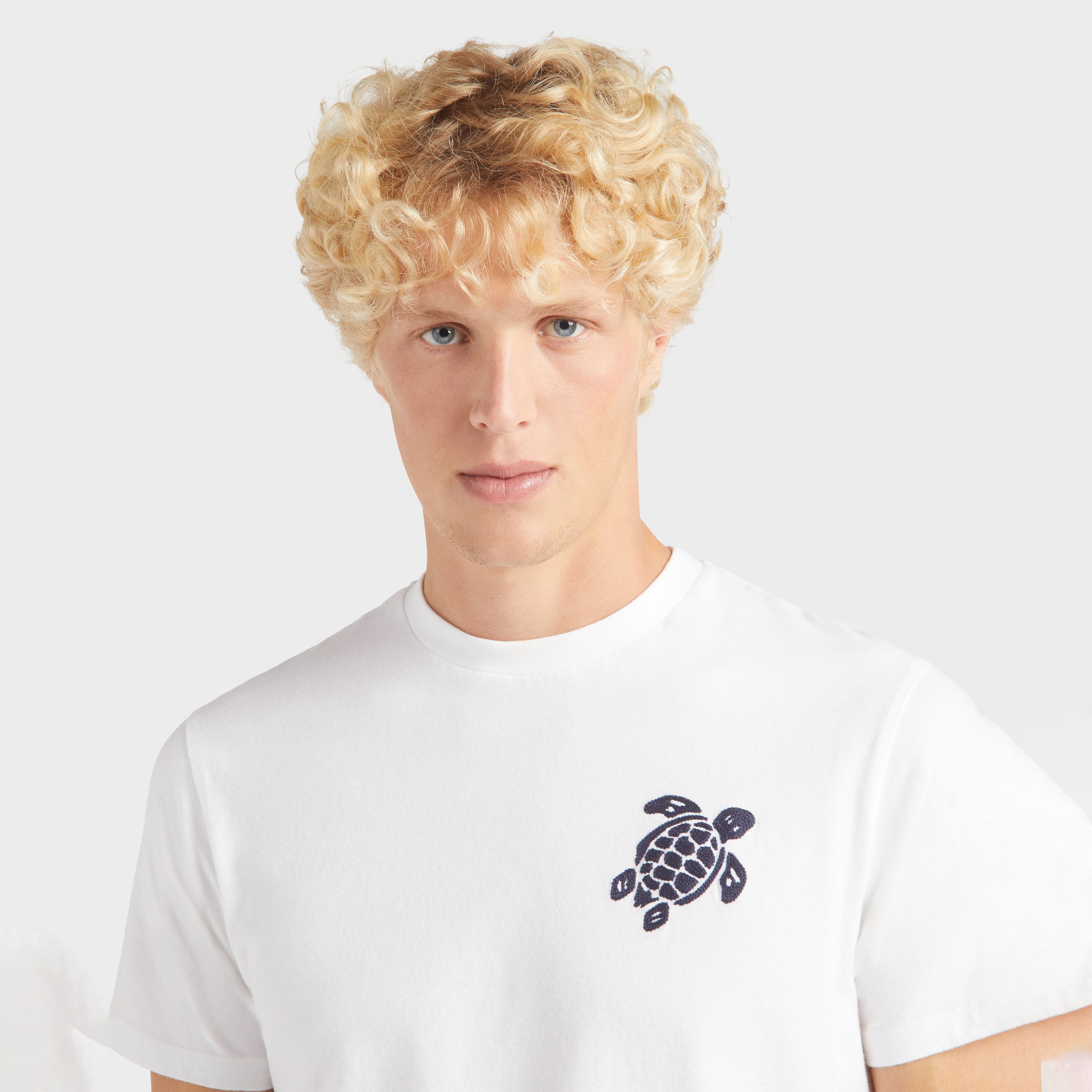 Men Organic Cotton T-shirt Embroidered Turtle - 6