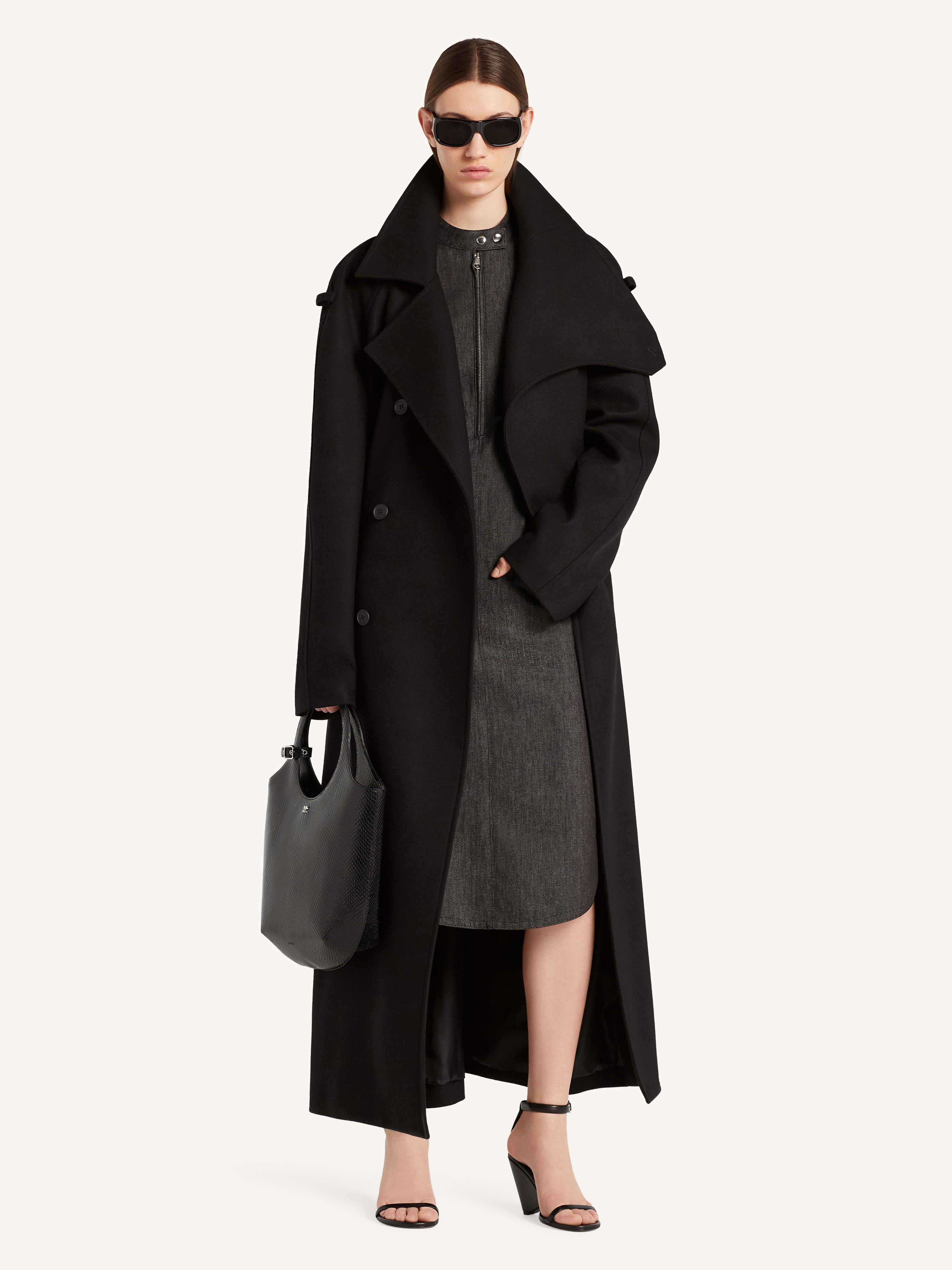 OBLIQUE WOOL TRENCH COAT - 3