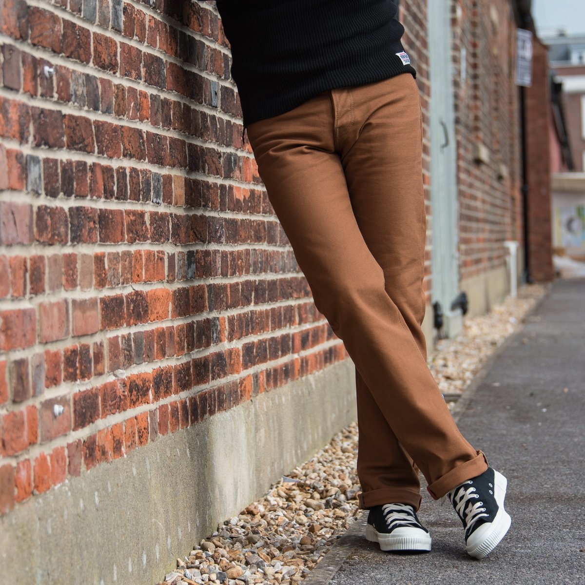 IH-666D 17oz Duck Slim Straight Cut Jeans - Brown - 7