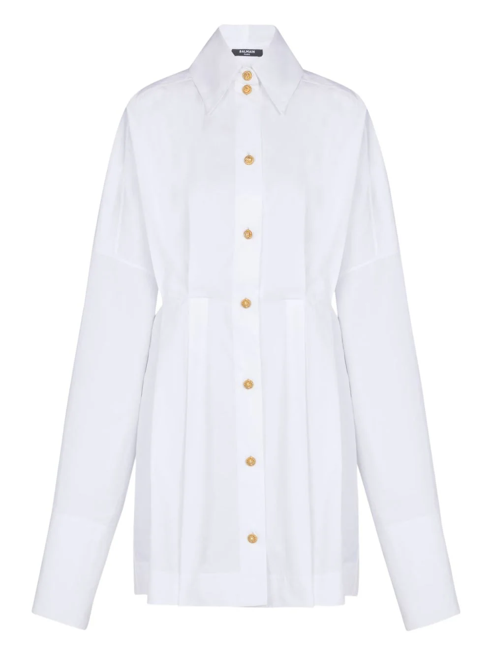 buttoned poplin shirt dress - 1
