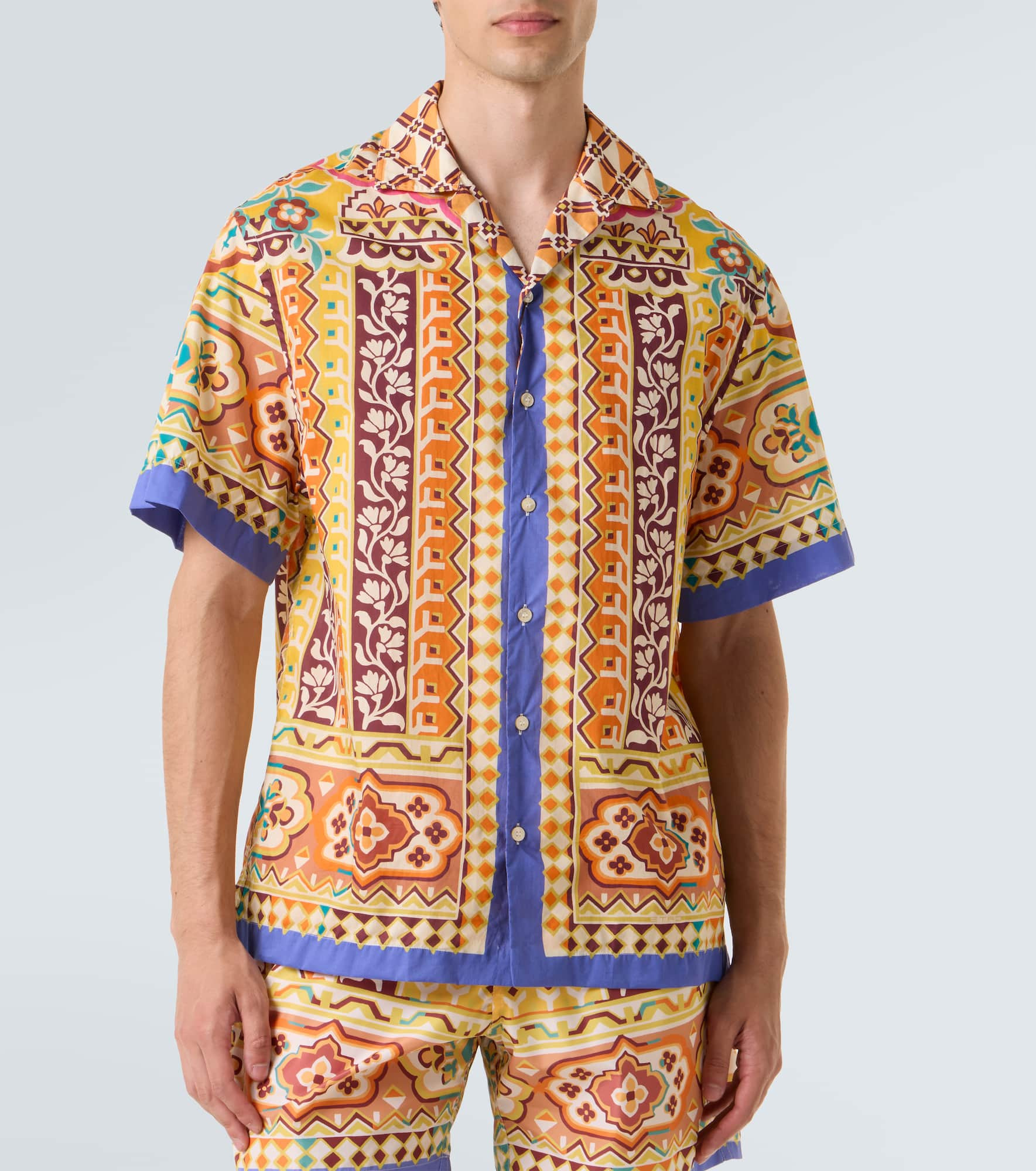 Printed cotton bowling shirt - 3