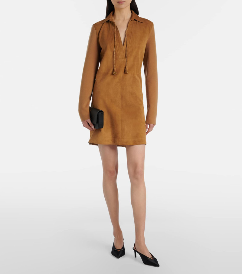 TOM FORD Wool-blend and suede minidress outlook