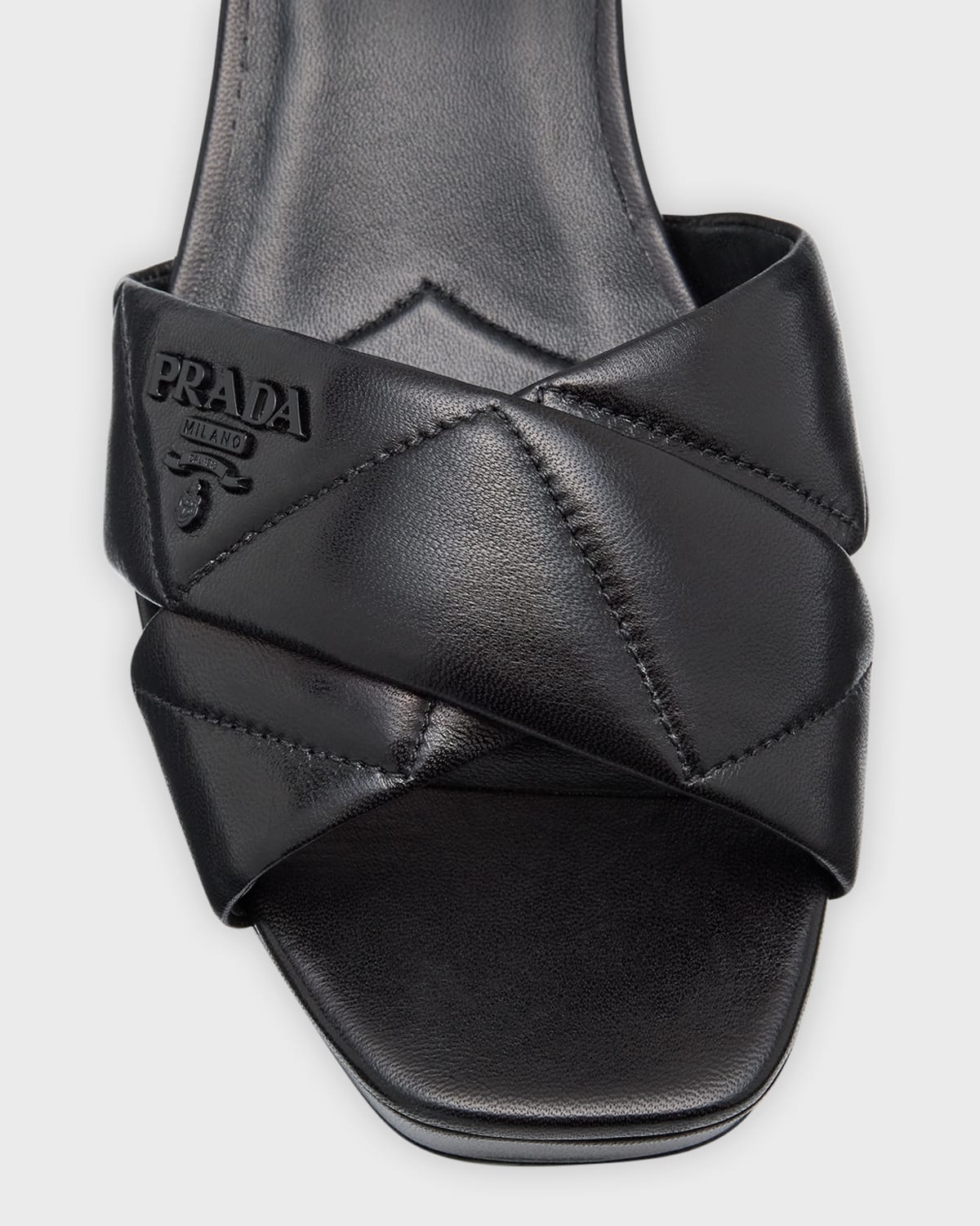 Quilted Leather Ankle-Strap Platform Sandals - 5