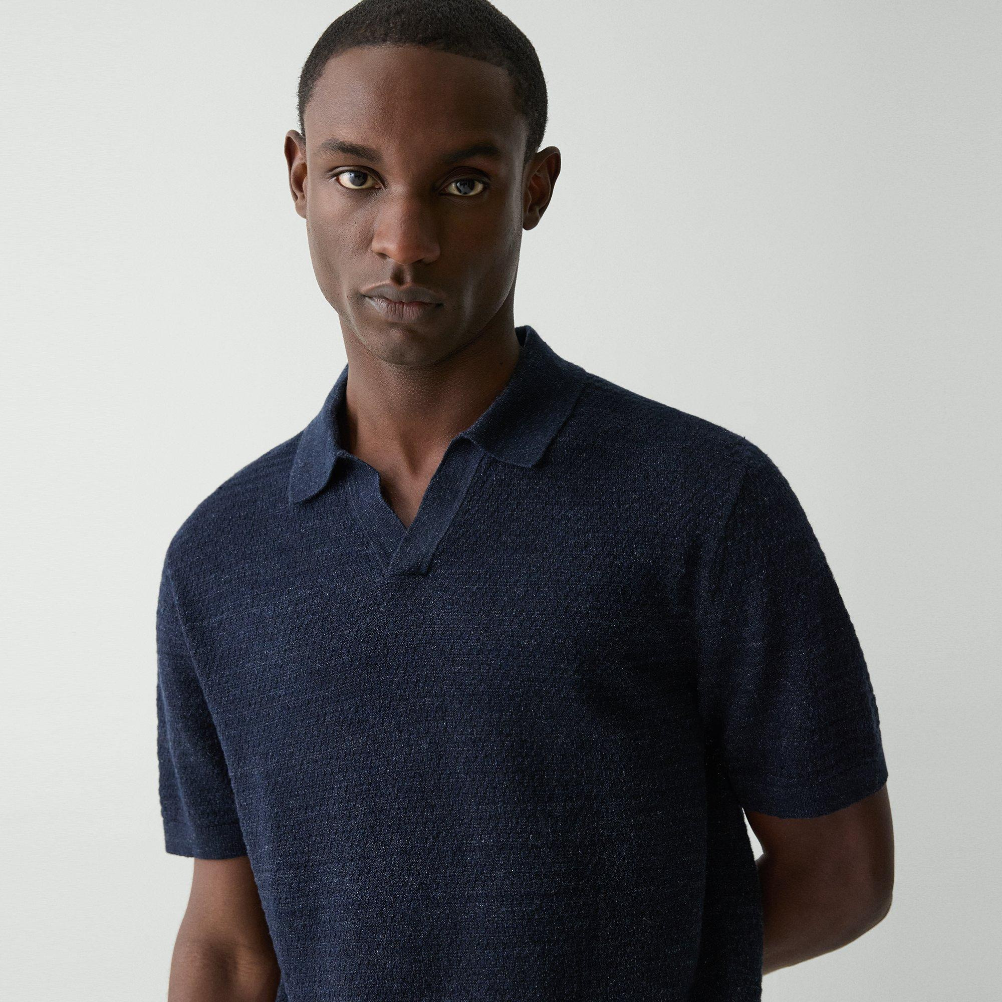 Brenan Polo Shirt in Pacific Linen - 5