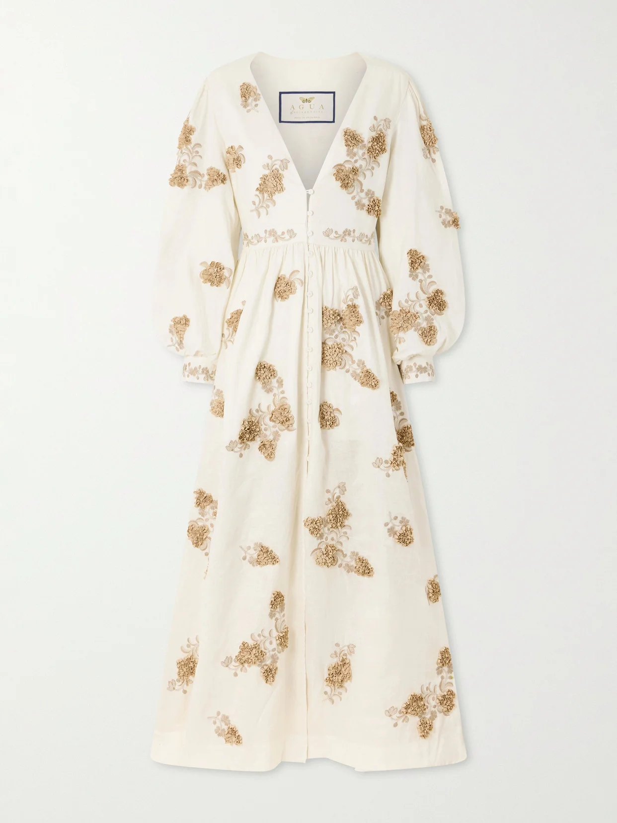 Frambuesa Embroidered Cotton Maxi Dress - 1