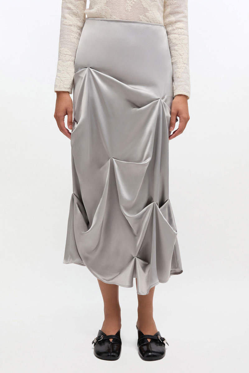 GREY DRAPED SKIRT 3