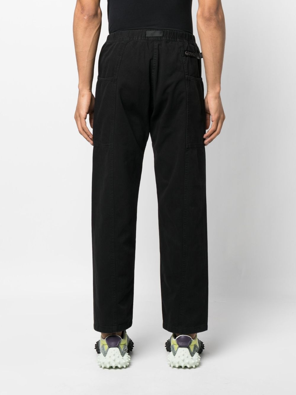 logo-patch straight-leg trousers - 4