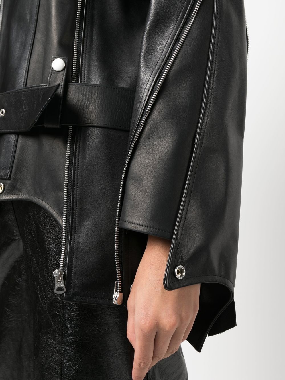 belted leather jacket - 5