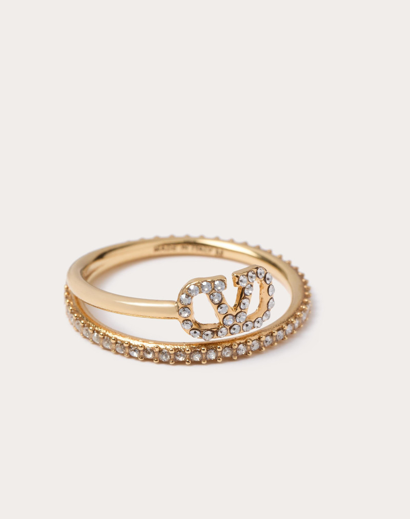 Valentino VLOGO SIGNATURE METAL AND SWAROVSKI® CRYSTAL RING outlook